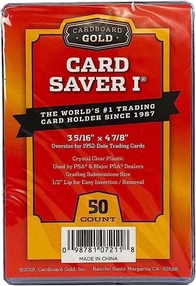 Cardboard Gold Card Saver 1 Holder PSA Graded Sleeves 50 100 200 500 1000 2000