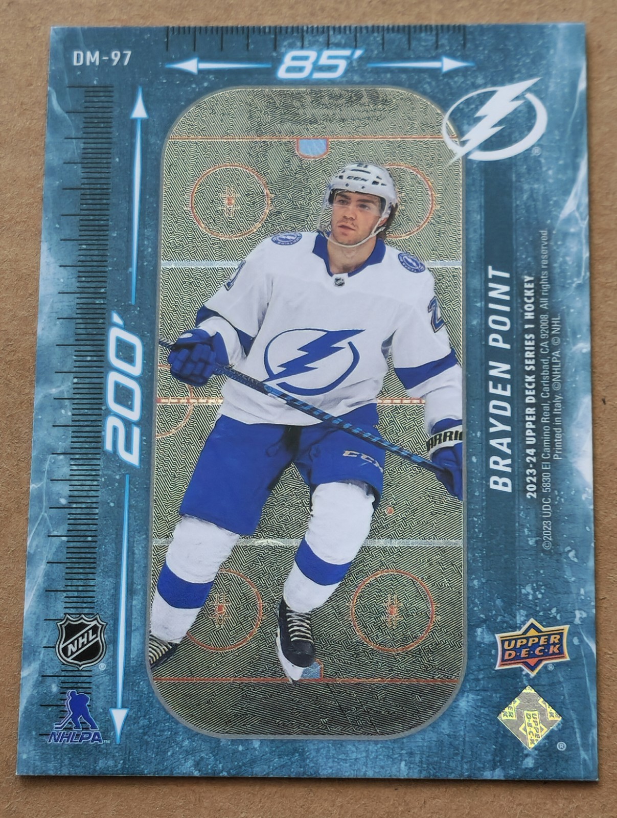 2023-24 Upper Deck 200′ x 85′ Brayden Point #DM-97 Tampa Bay Lightning