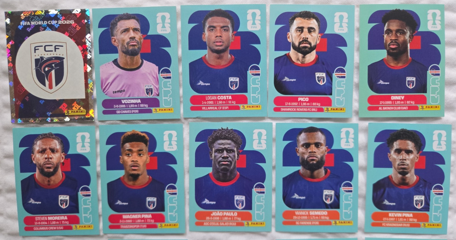 Panini FIFA World Cup 2026 Cape Verde 20-Sticker Team Bundle, LATAM, CPV1-20