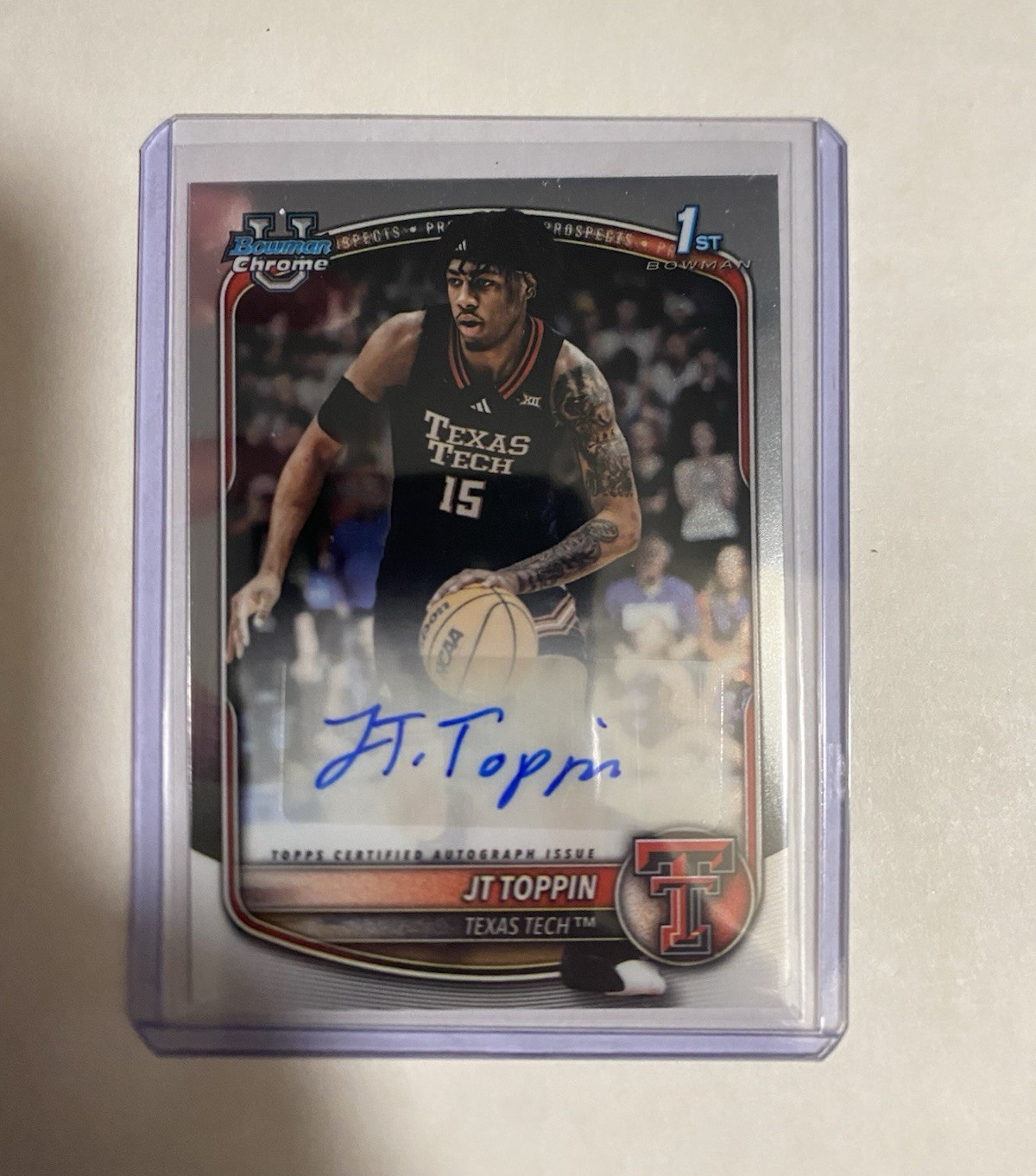 Topps 2025-26 Bowman JT Toppin Chrome Prospect Auto 1st Bowman CPA-JT