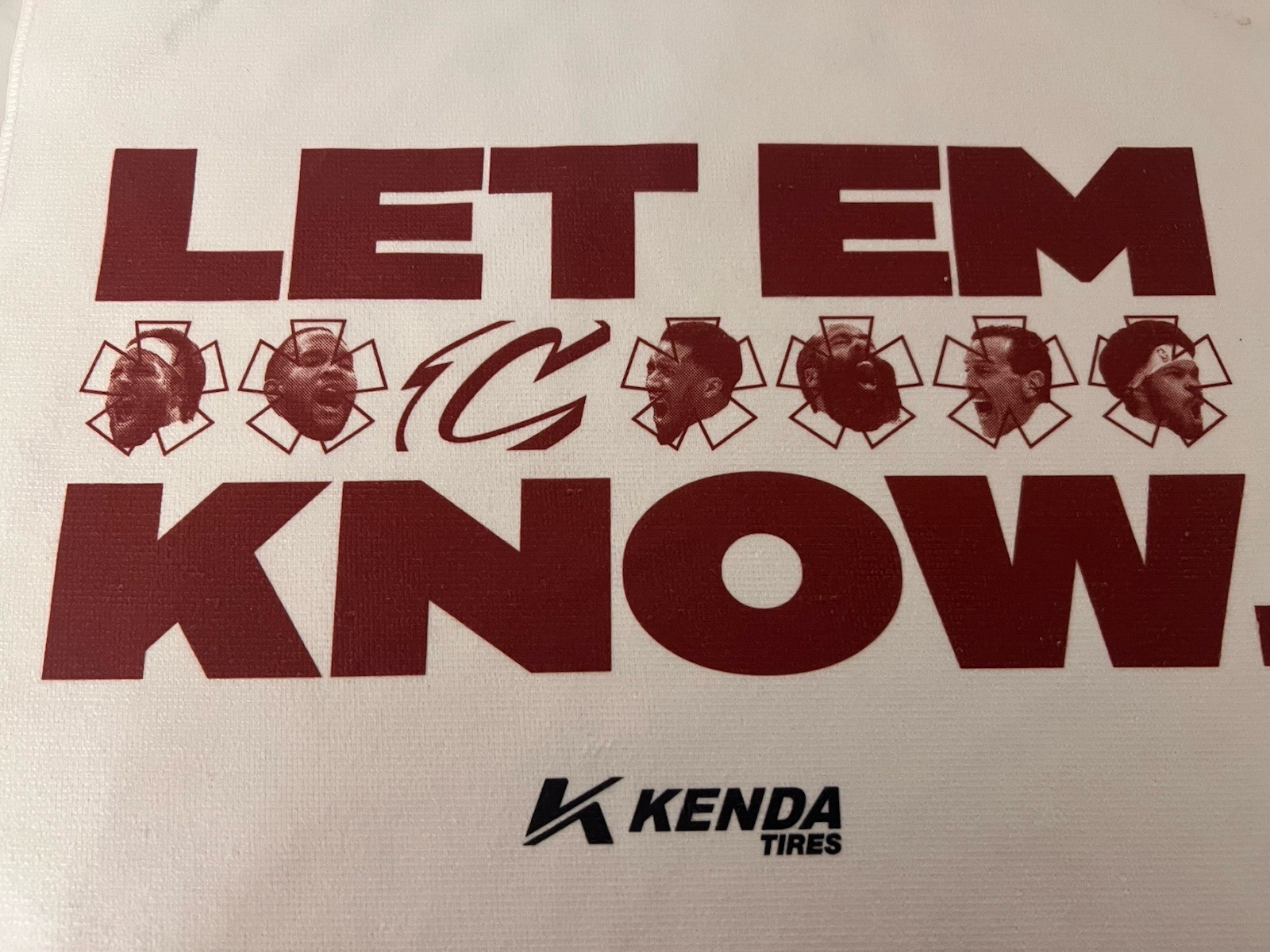 Rally Towel Faces SGA 4/18/26 Cleveland Cavaliers Cavs Let Em **C**** Know Gam 1