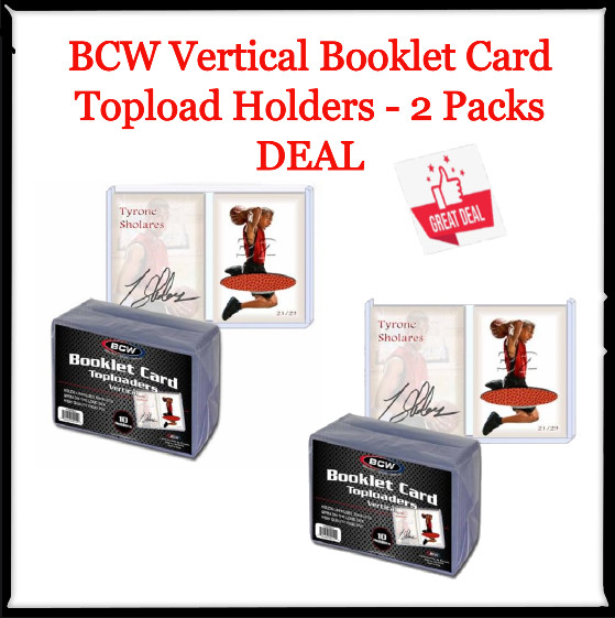BCW Quality Topload Holders 5 1/2 x 3 3/4 Vertical Booklet Card Display 2 Packs