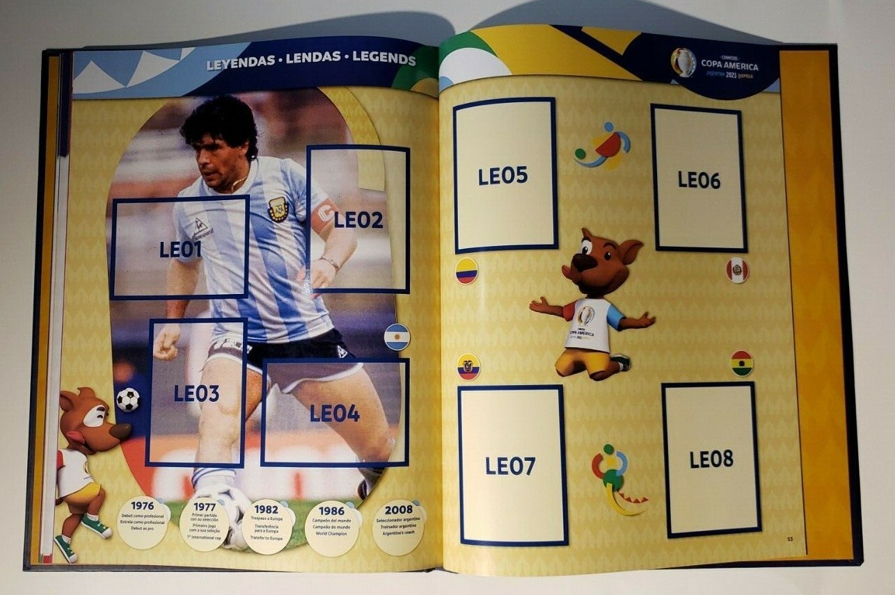 Panini Copa America 2021 Hardcover Album + 1 Sealed 50 packets box
