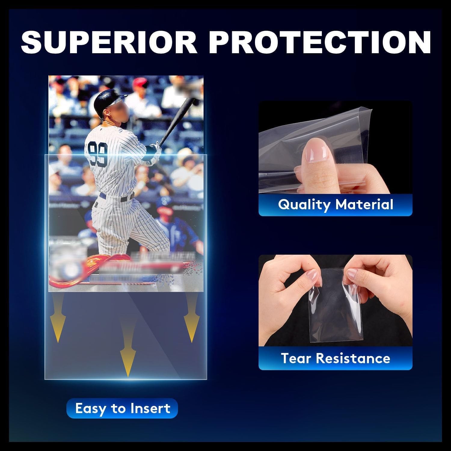 1000ct Clear Card Sleeves for Trading Cards, Soft Baseball Sports Card Sleeve…
