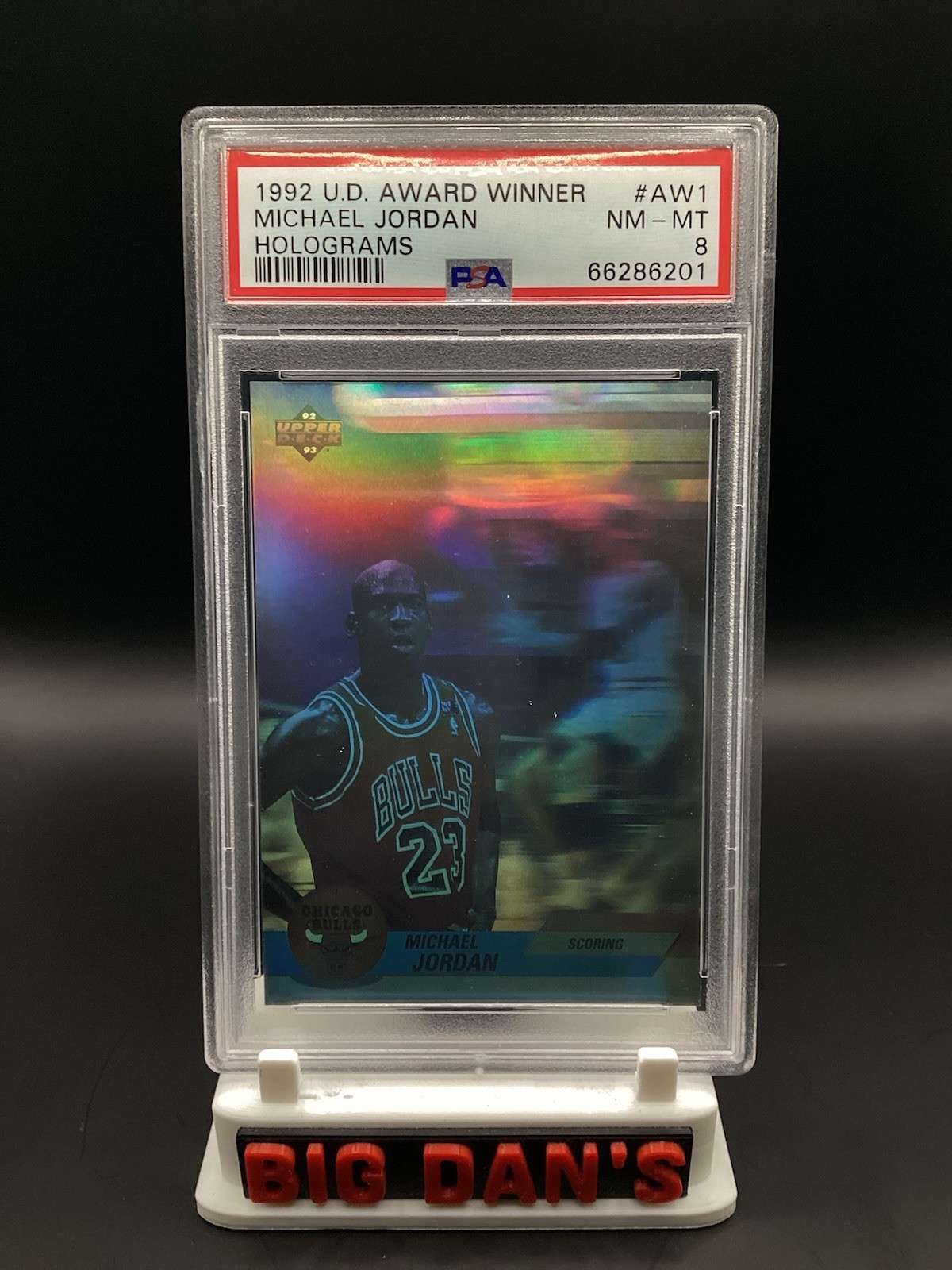 1992-93 Upper Deck – Award Winners Holograms Michael Jordan #AW1 PSA 8