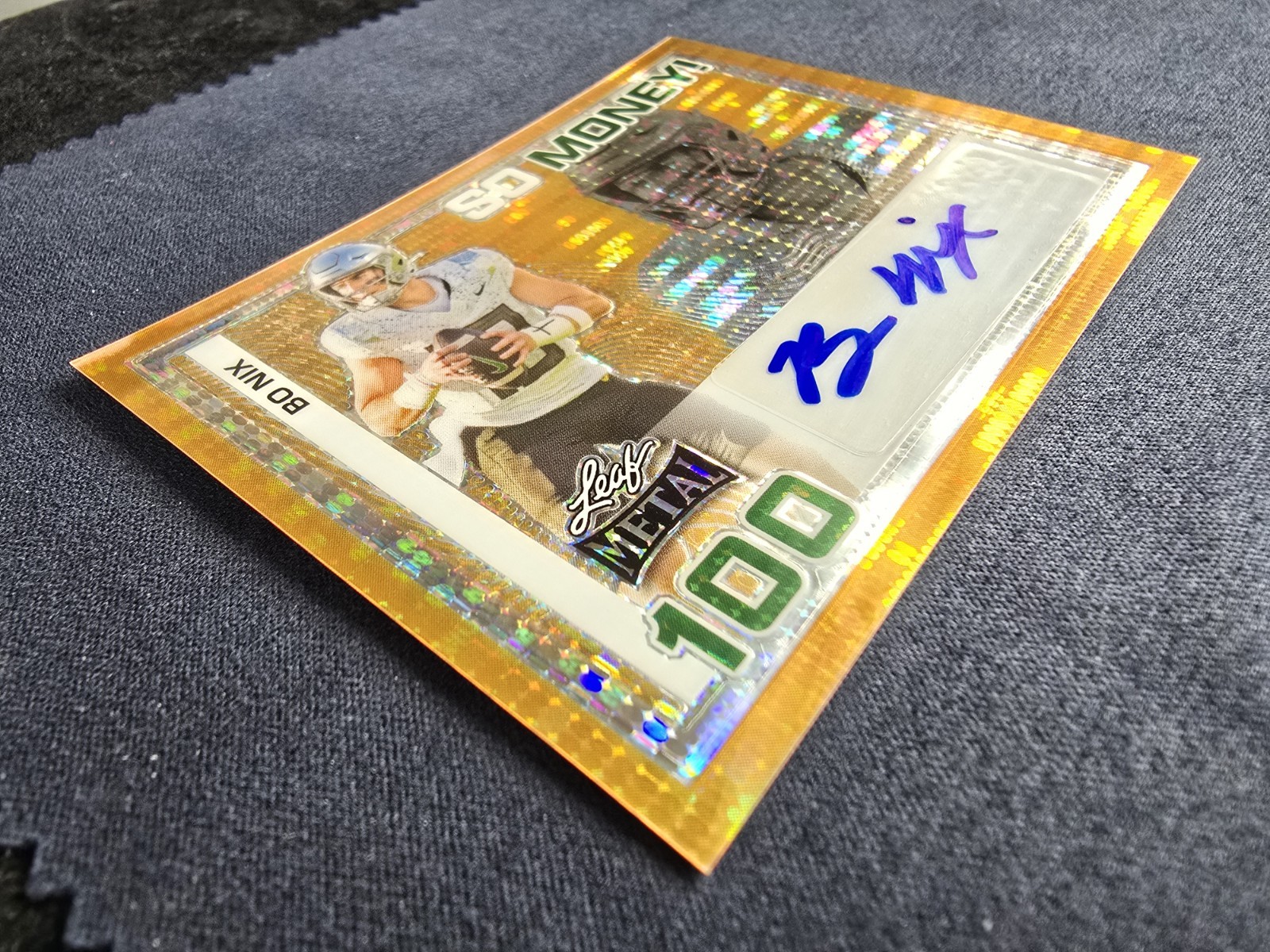2024 Leaf Metal So Money! Bo Nix 1/1 Pre-Production Proof Auto RC