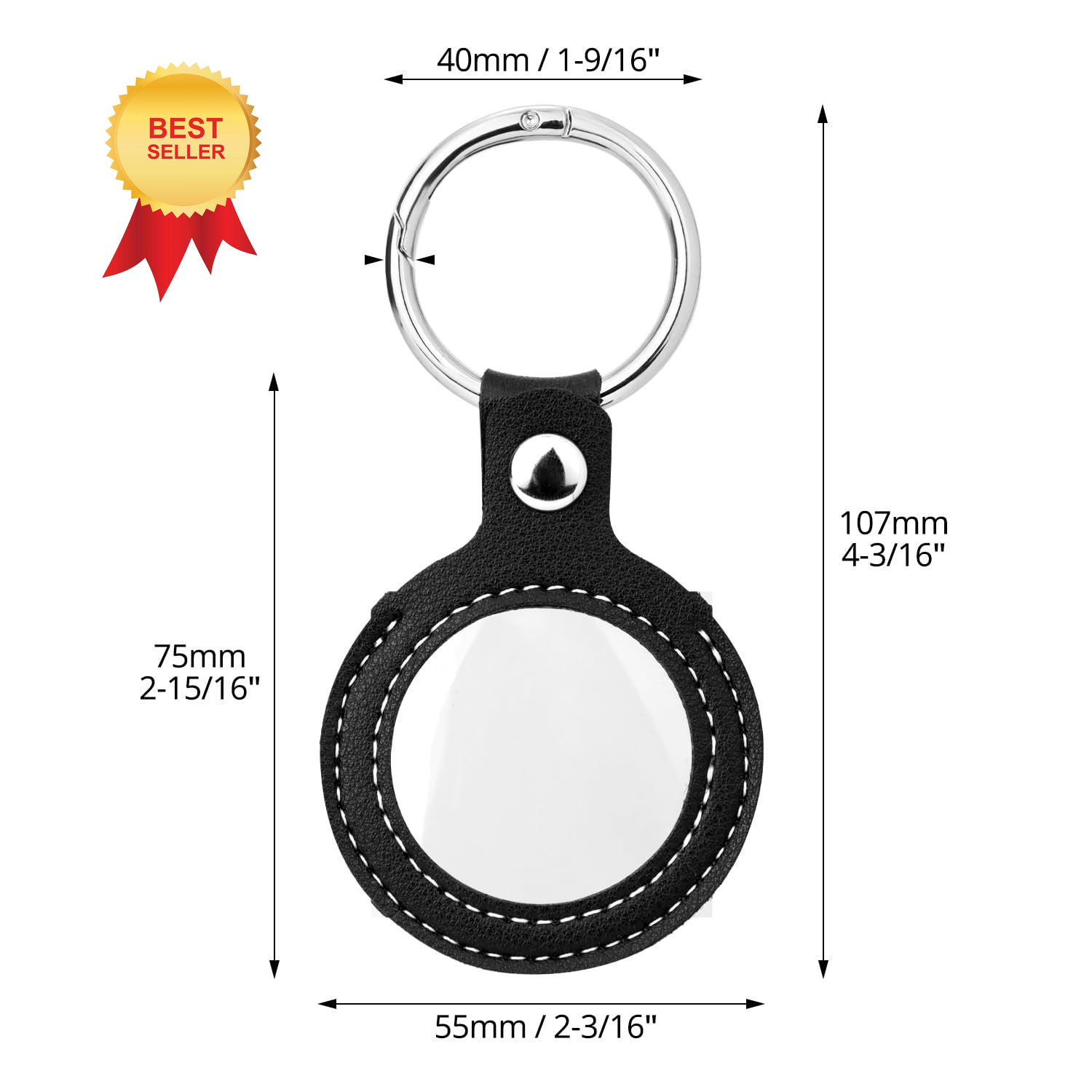 QWORK Coin Holder Keychain, 2 Pack Double-Sided Transparent Display…