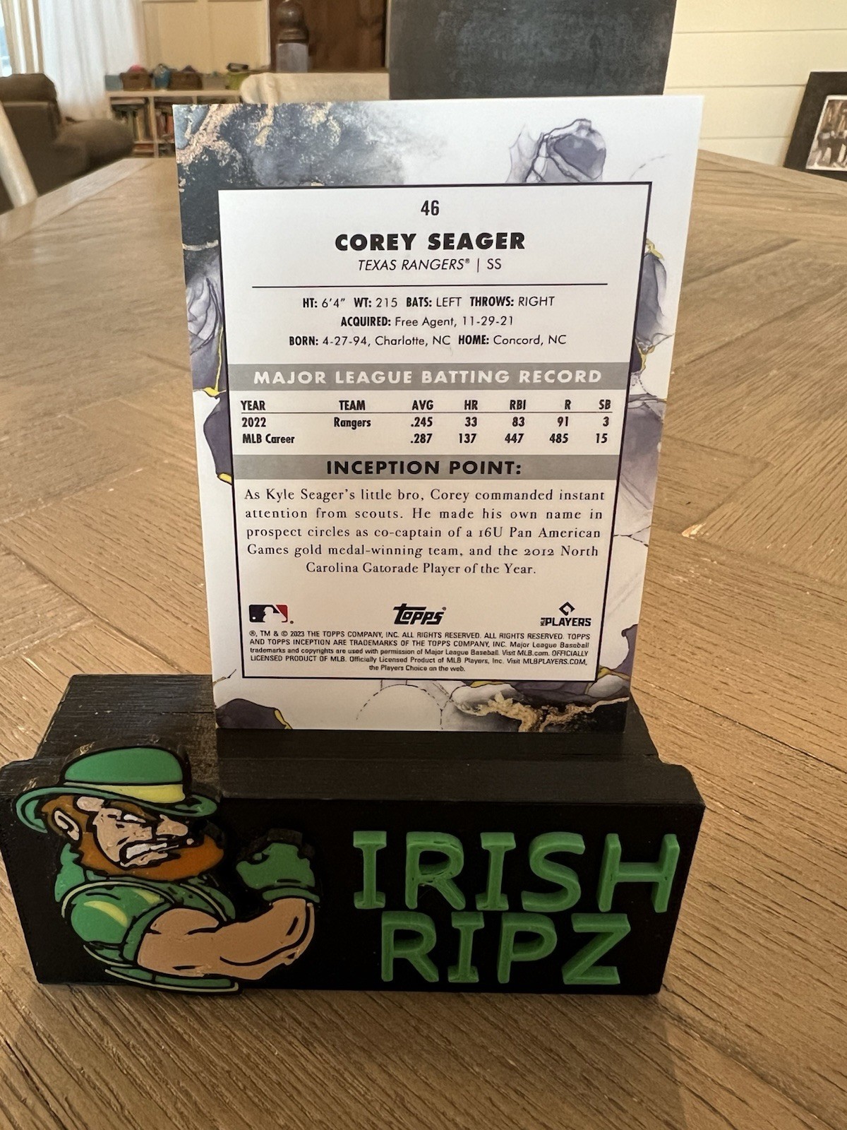 2023 Topps Inception – Corey Seager #46 Orange /50 – Rangers
