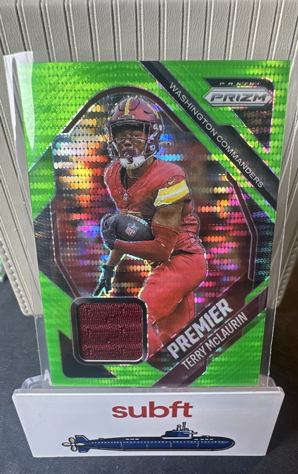2025 Panini Prizm – Premier Jerseys Terry McLaurin #PJY-TMC Neon Green Pulsar…