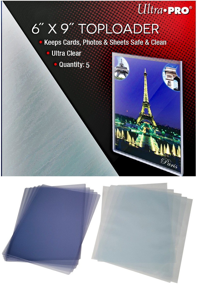 5 Ultra Pro 6×9 Toploaders & 5 Soft Inner Sleeves Photo Sports Storage Rigid