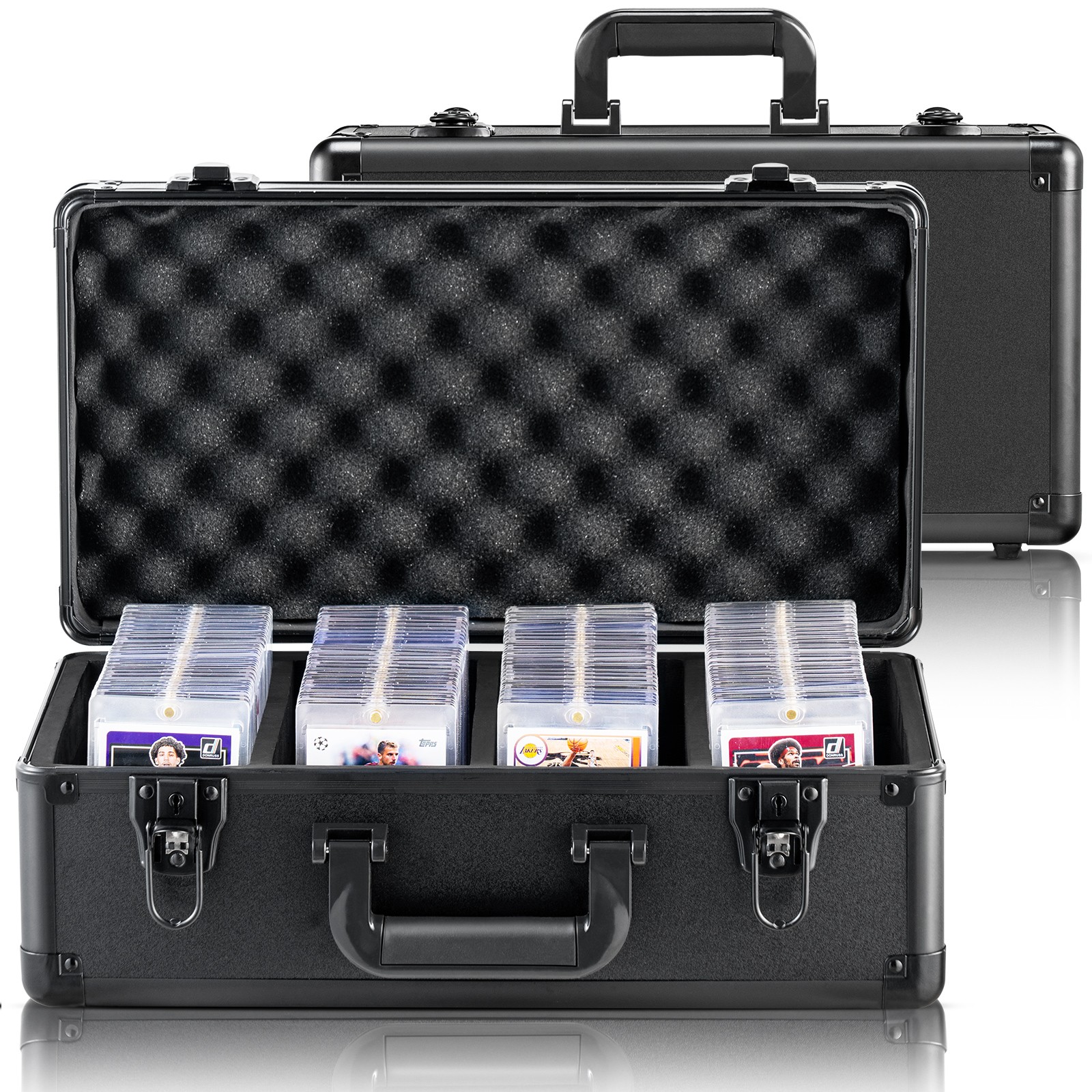 Uimoso 108 PSA Graded Card Storage Box 4 Slots Sports Card Holder Case Key Lock