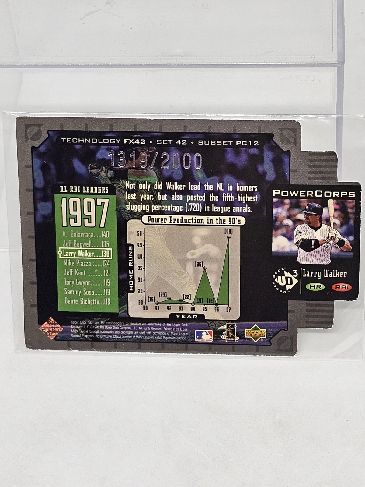 1998 Upper Deck Ud3 Power Corps Pc PC42 FX42 Larry Walker/2000 Rockies