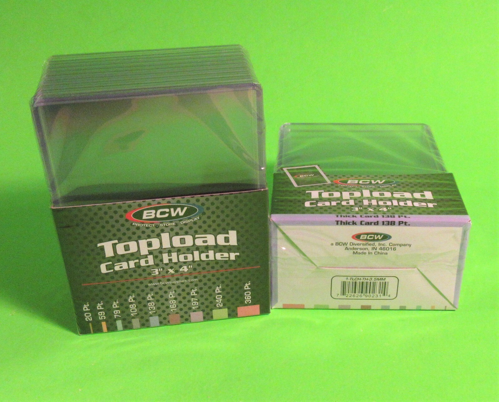 20 THICK 138 PT. SPORTS/TRADING TOPLOAD CARD HOLDER, 3 X 4 X 3.5MM RIGID PLASTIC