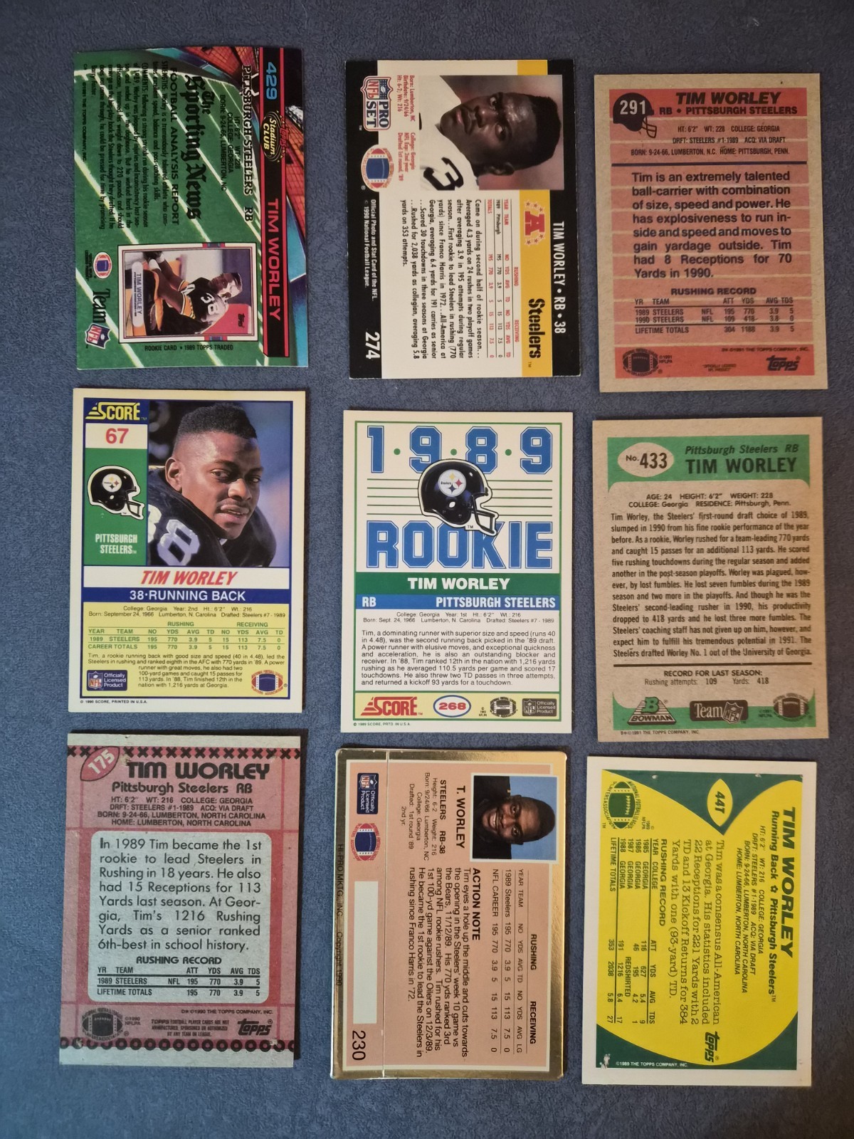 1990s Pittsburgh Steelers 110-Card Lot Rod Woodson Louis Lipps Blitzburgh Era