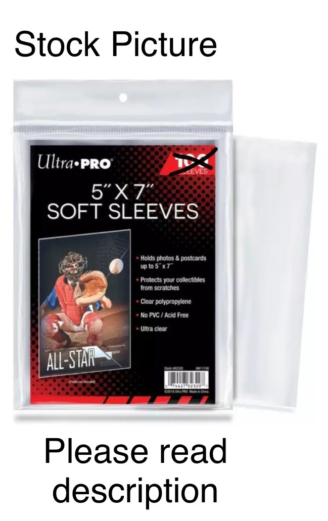 Ultra Pro 5″x7″ Soft Sleeves **5** Sleeves Per Order *NOT 100 Pack*
