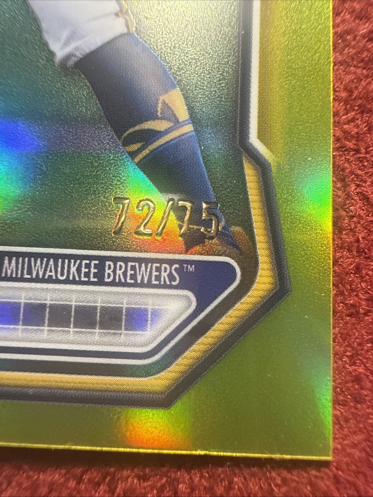 2026 Bowman Chrome Luis Peña Yellow Parallel /75 Brewers BCP-120 Prospect Card