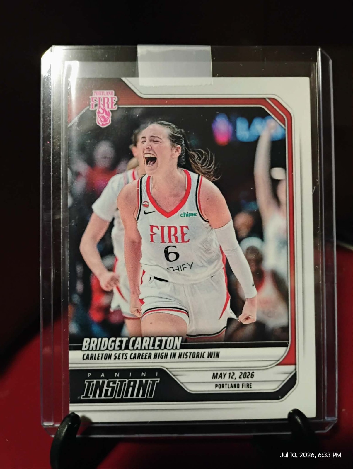 2026 Panini Instant WNBA #51 Bridget Carleton Portland Fire PR:96 Ships ASAP