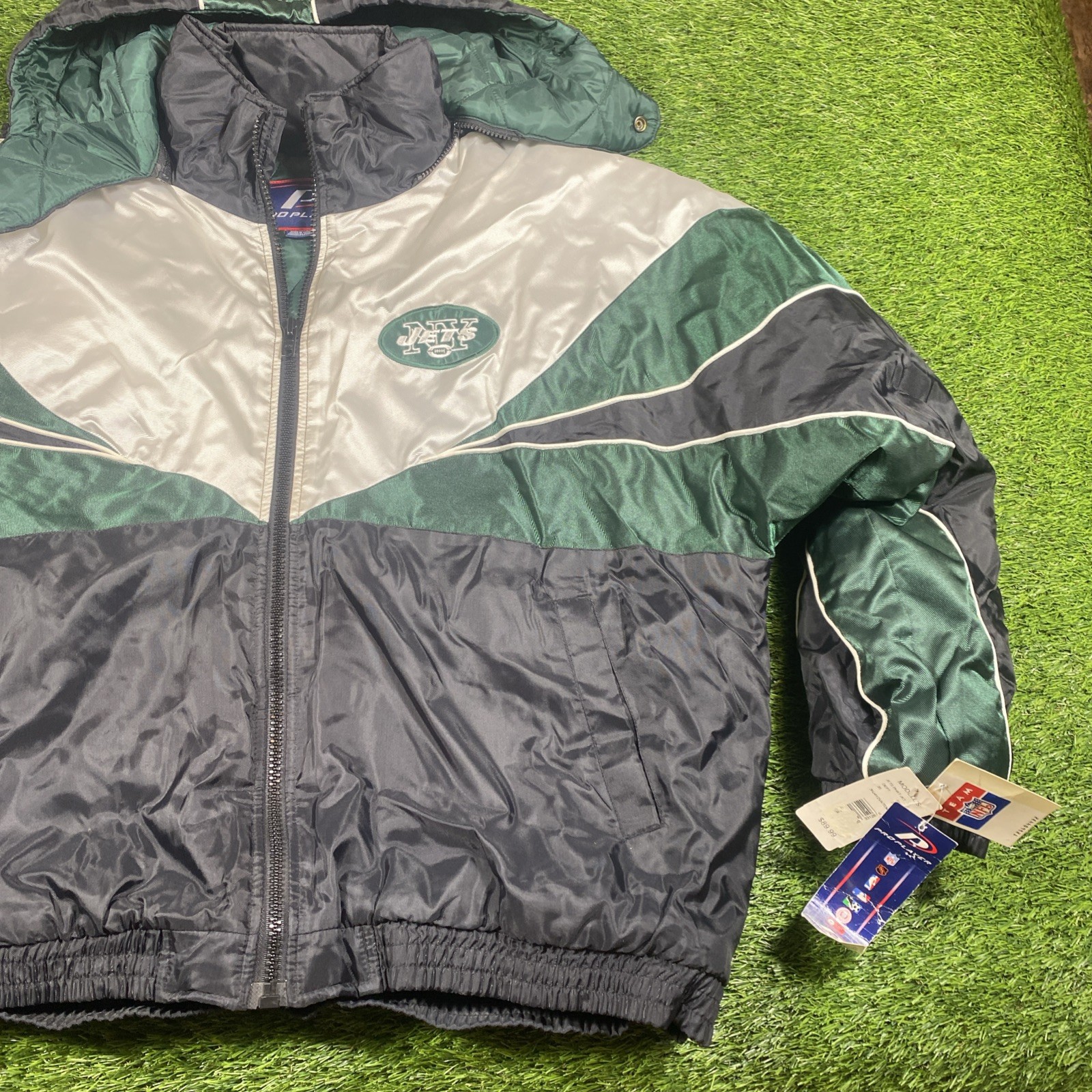 VTG New York Jets Pro Player Puffer Jacket Mens Large Coat NWT Dead Stock NFL