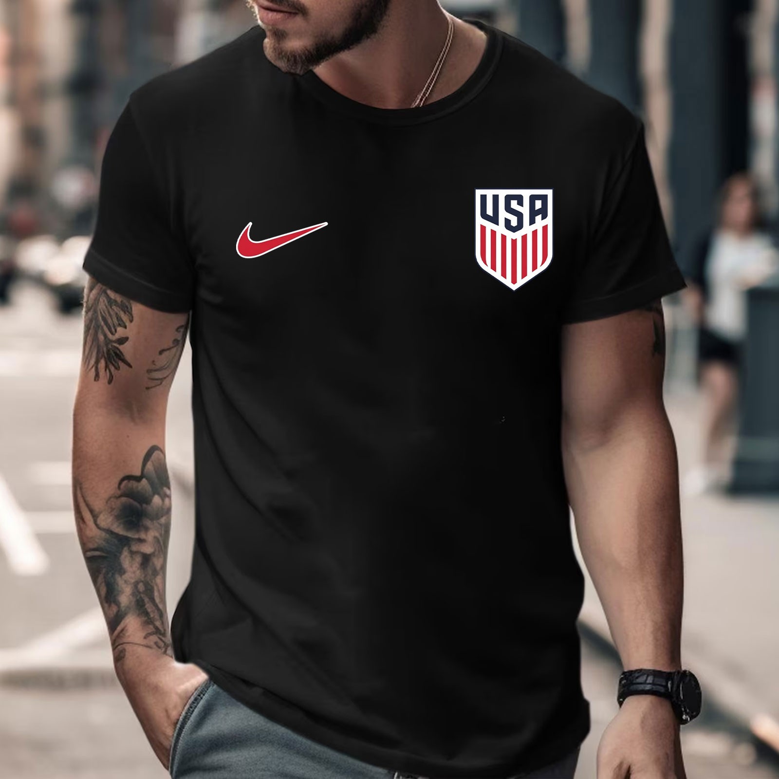 Team USA Soccer Crest Legend T-Shirt USA Soccer Fan Supporter Graphic Tee