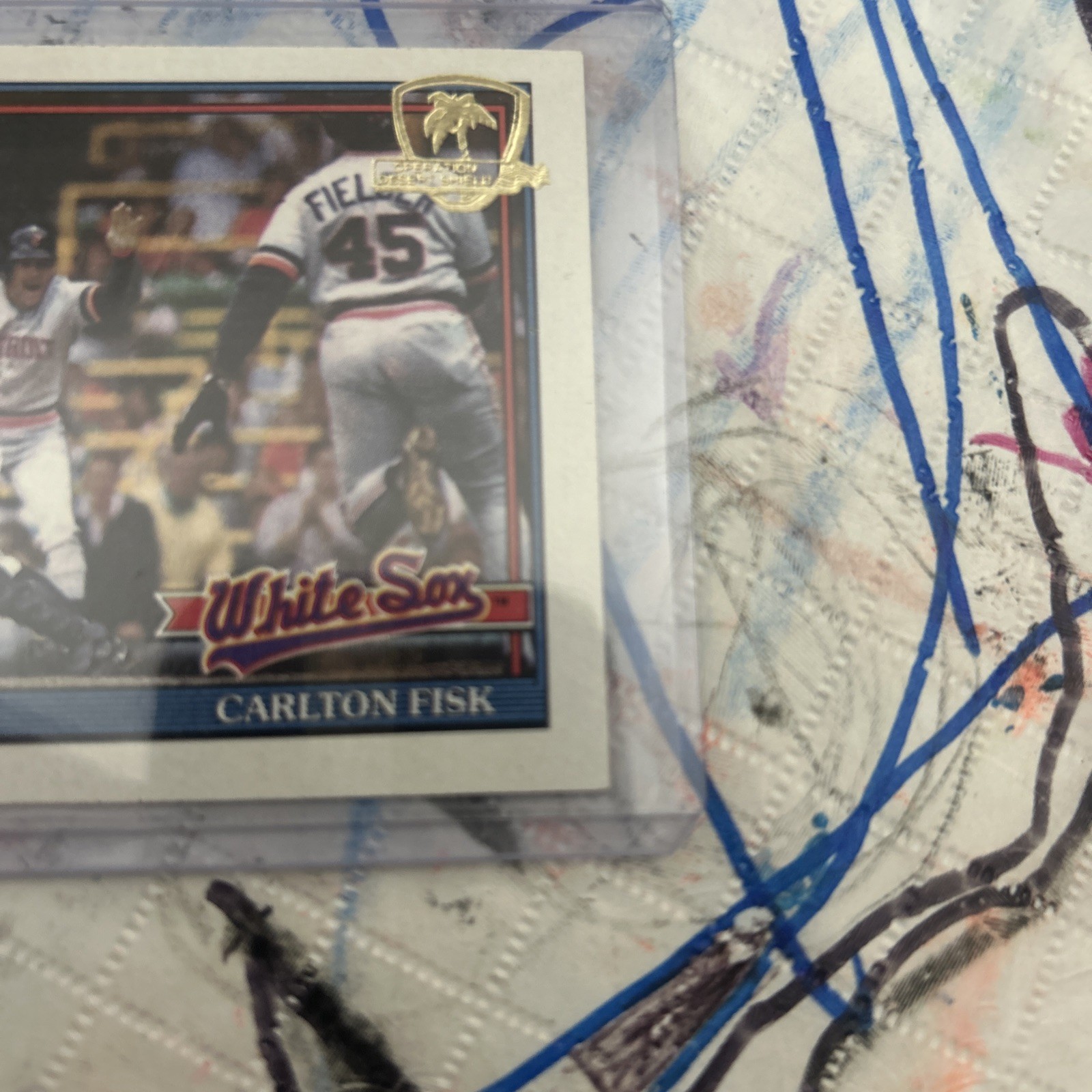 Carlton Fisk 1991 Topps Desert Shield #170 Rare Military Parallel White Sox