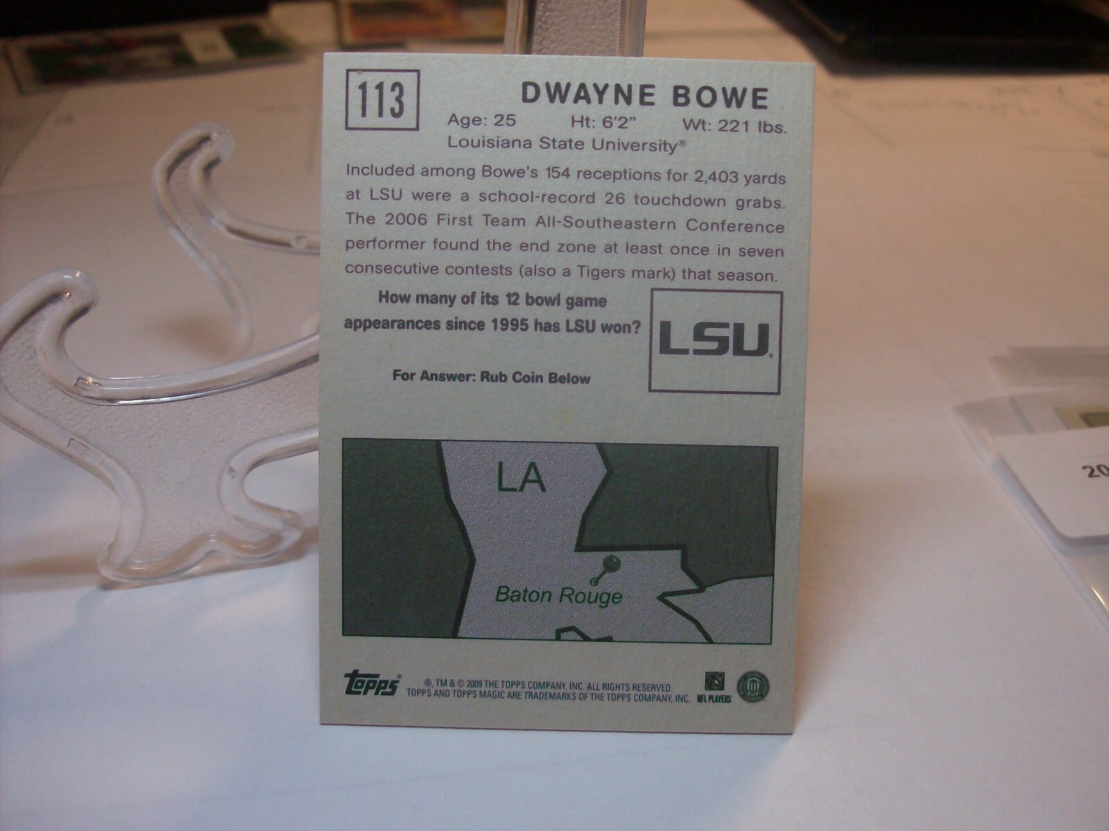 2009 Topps Magic Mini #113 – Dwayne Bowe – LSU Tigers (96850)