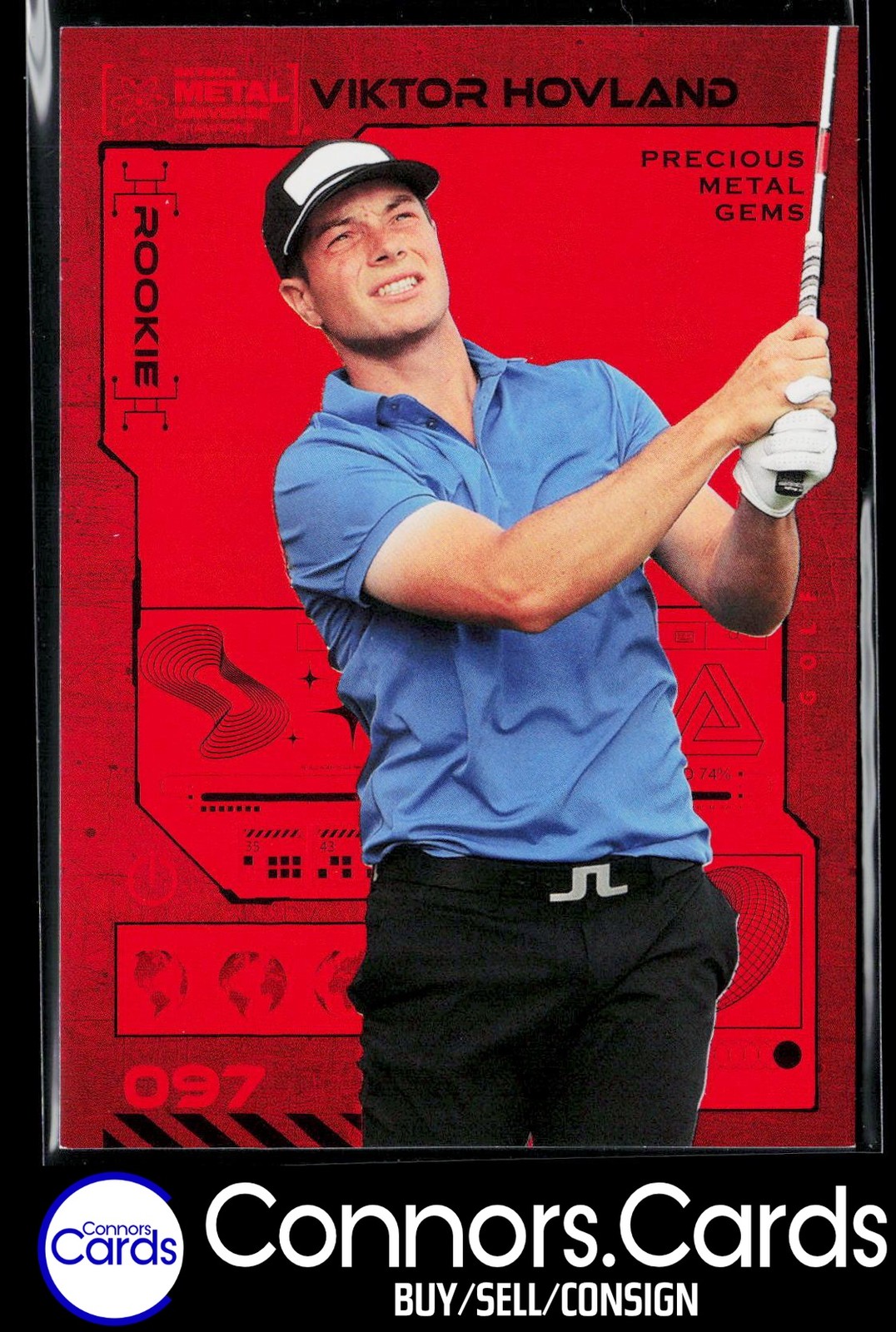 Viktor Hovland 2023 SkyBox Metal Universe Champions #097 Red PMG #/100 (B)