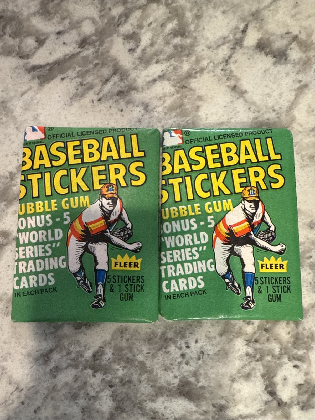 LOT OF 2 1980 Fleer Baseball Stickers Unopened Baseball Wax Pack