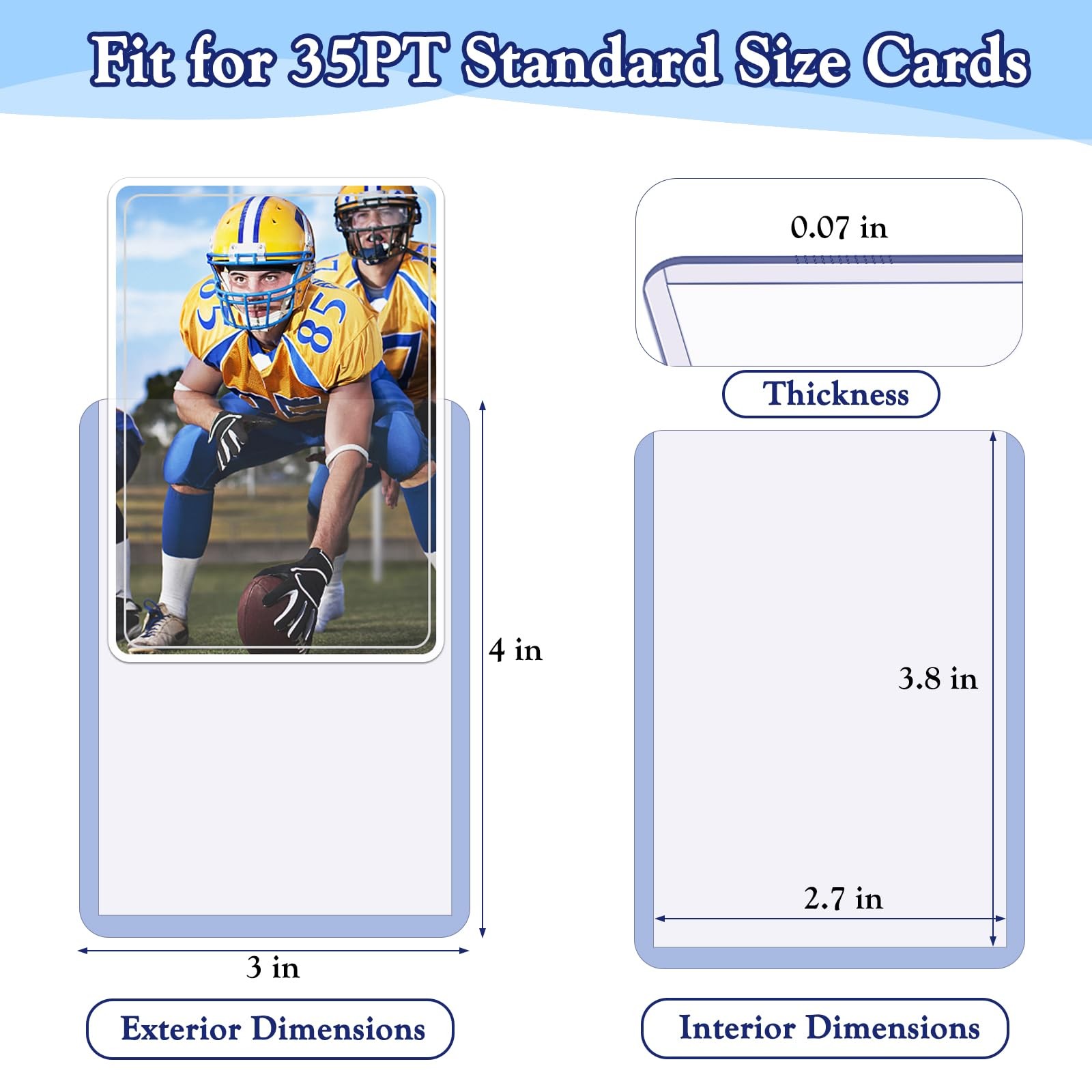 250 PCS TopLoaders Card Sleeves 50 Toploaders + 200 Soft Sleeves, Clear