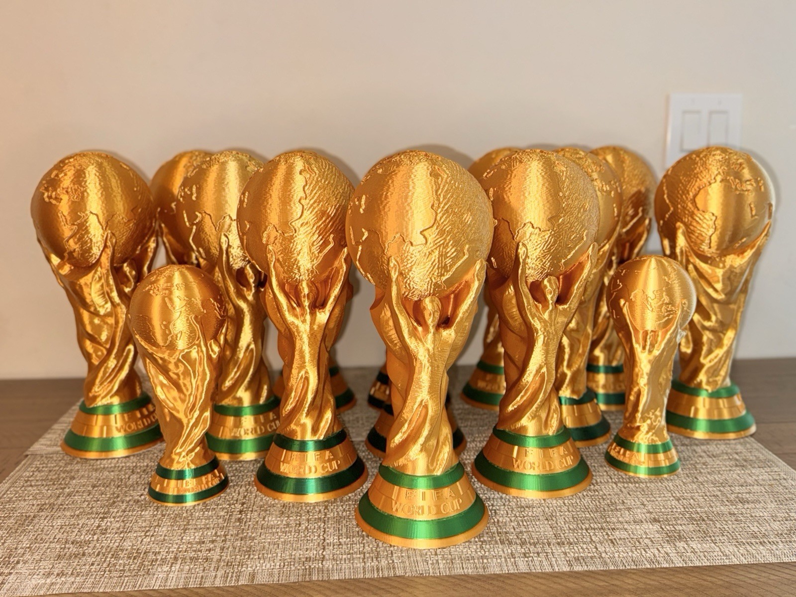 Full Size World Cup Trophy Replica 14.5” Gold Soccer Fan Collectible Printer3D