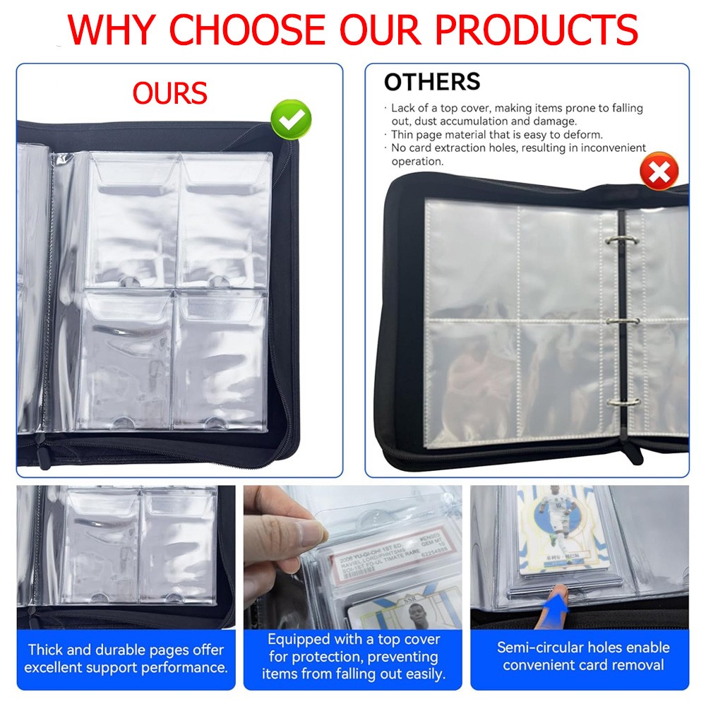 Graded Card Binder, Holds 32 PSA Slabs, 4 Pocket Slab Binder for PSA CGC CSG…