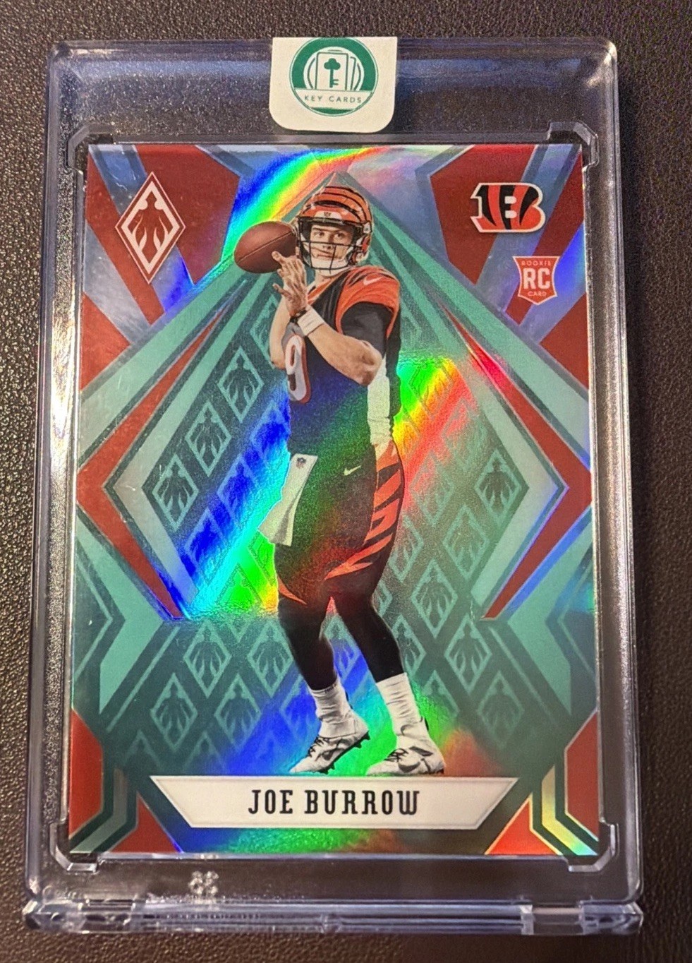 2020 Panini Phoenix Joe Burrow #101 Teal 168/175 Cincinnati Bengals Rookie Card