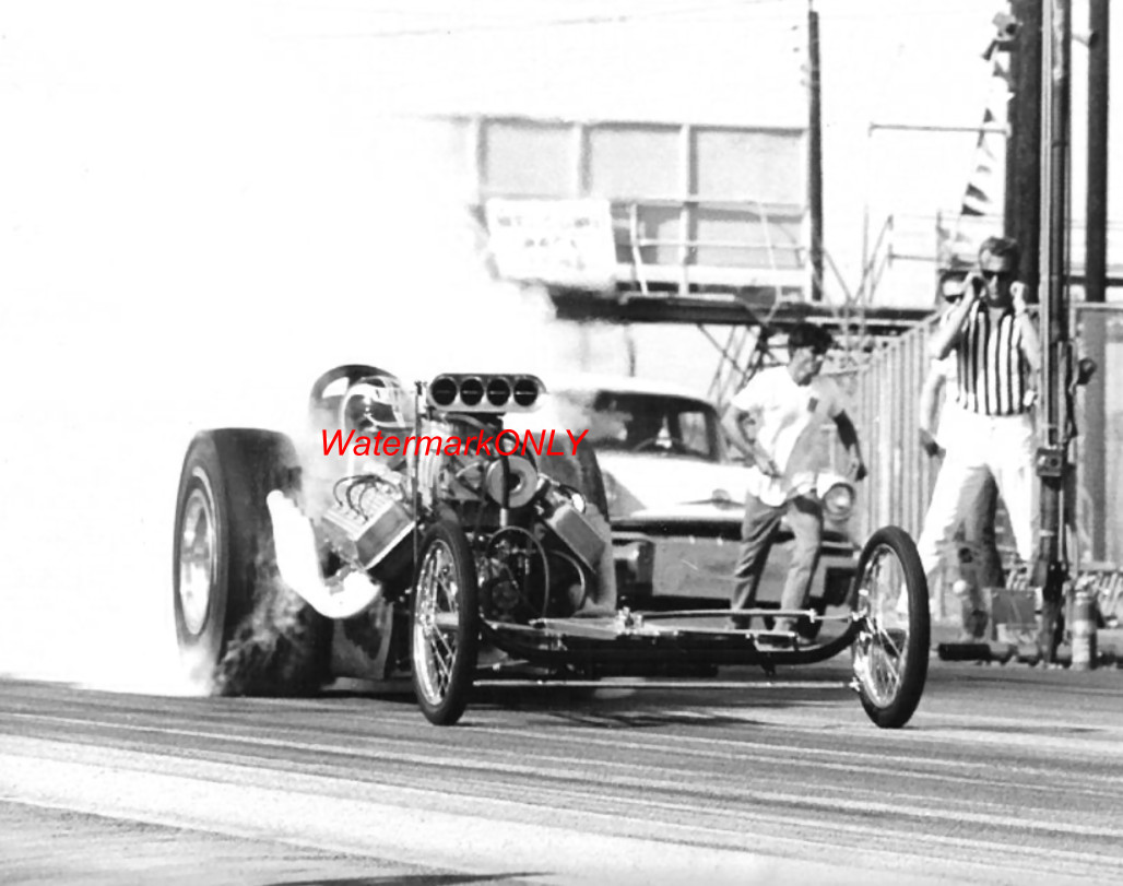 “Unknown” Mid ’60’s BLOWN Front Engine “SlingShot” Top Fuel Dragster PHOTO! #22