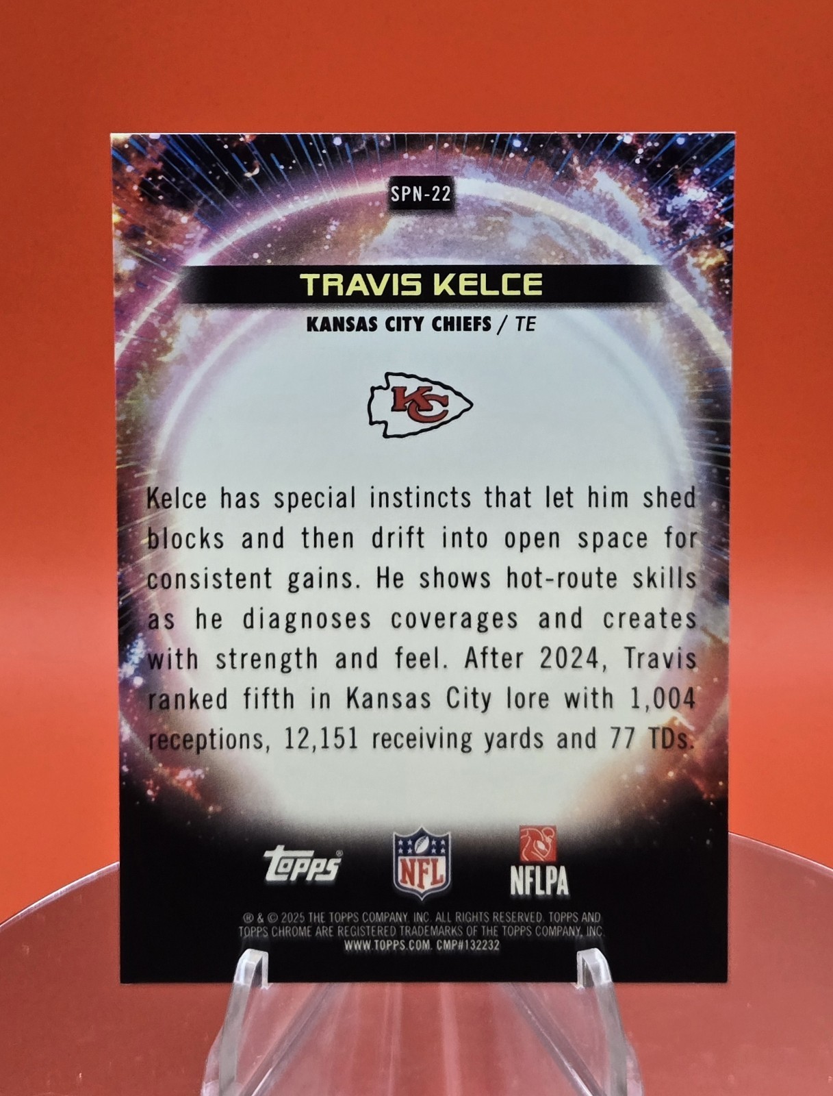 2025 Topps Cosmic Red Flare /5 Travis Kelce Supernova SPN-22 Chiefs Odds 1:9,494