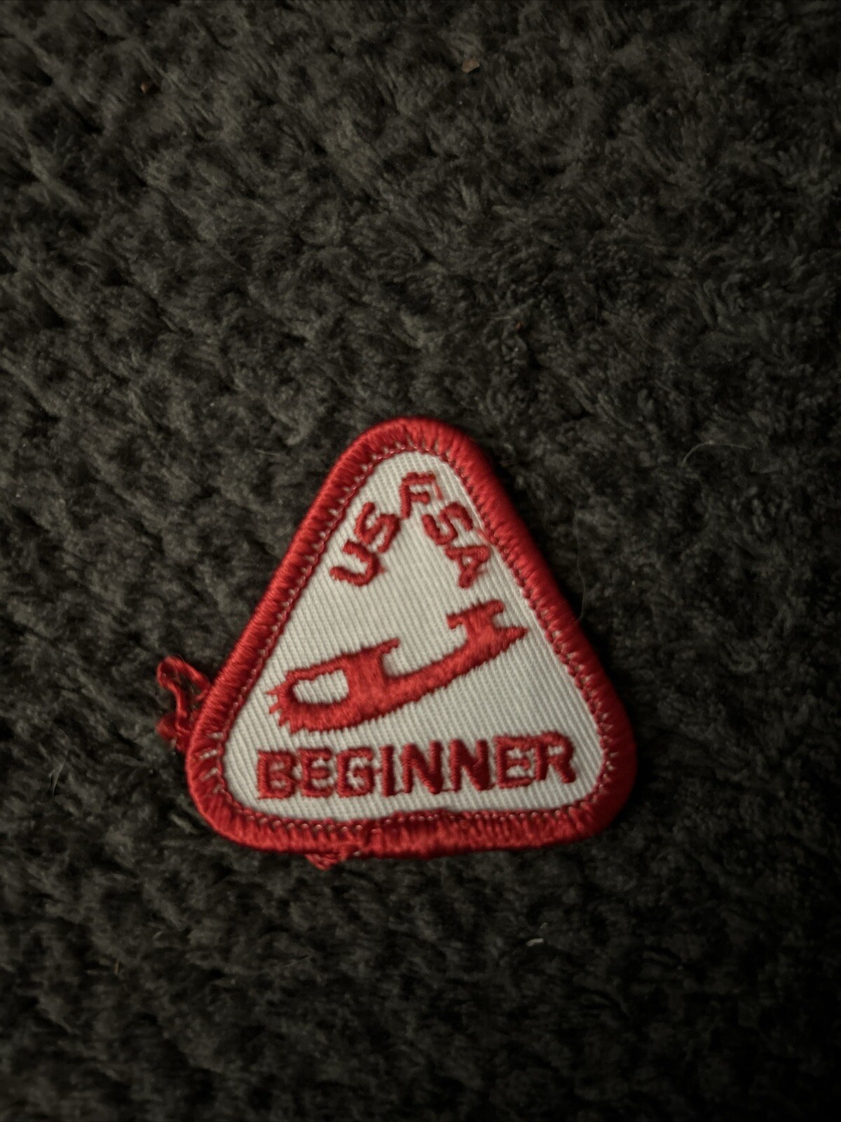 Vintage USFSA Beginner Figure Skating Triangular Embroidered Patch 2″x2″