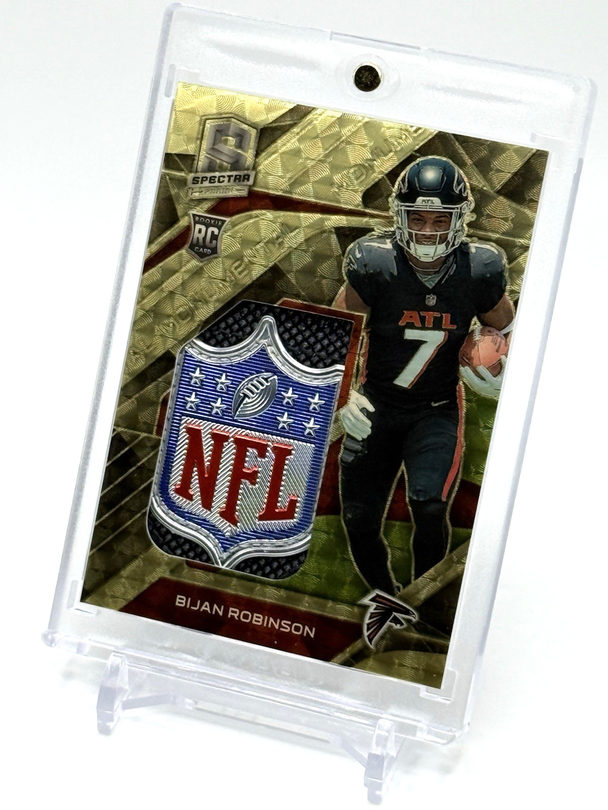 2023 Spectra BIJAN ROBINSON Gold Vinyl Superfractor NFL Shield ROOKIE #1/1 – RC