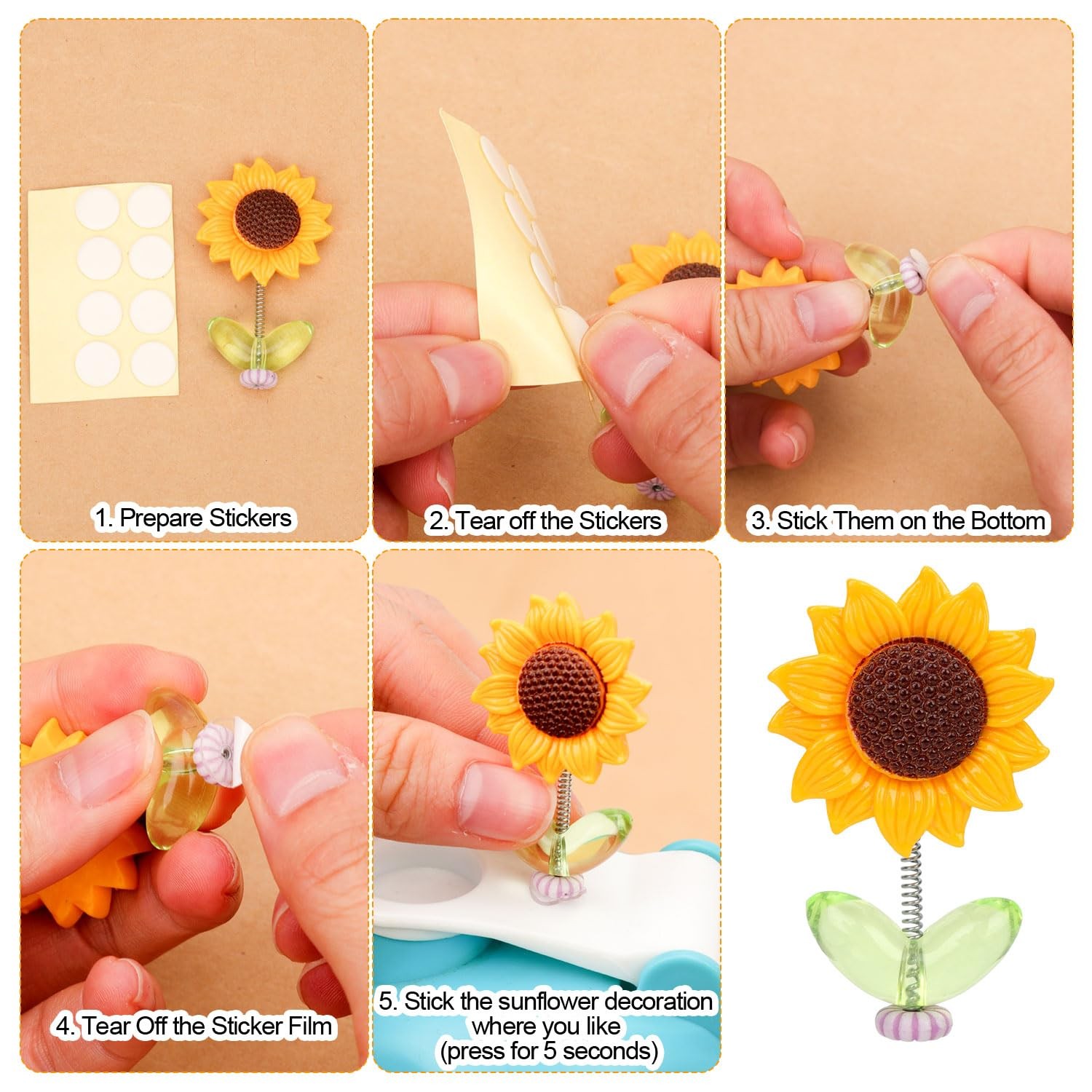 NQEUEPN 20pcs Sunflower Car 2.12×1.18 inches, as shown in the picture