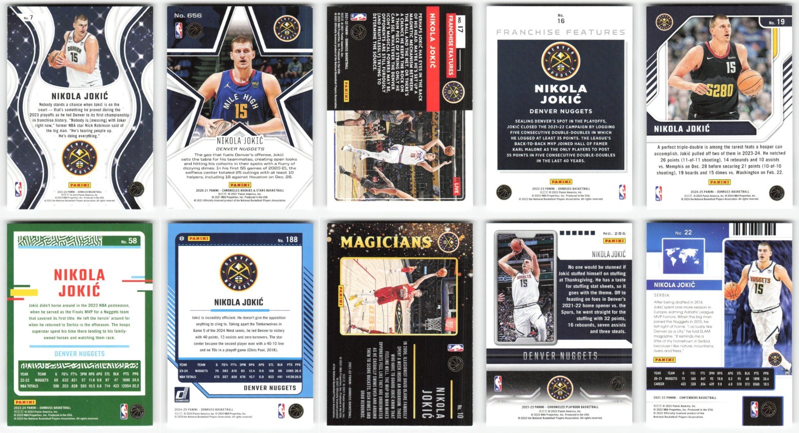 Nikola Jokic Denver Nuggets 50 Card Lot NBA Basketball – Exact Cards Shown