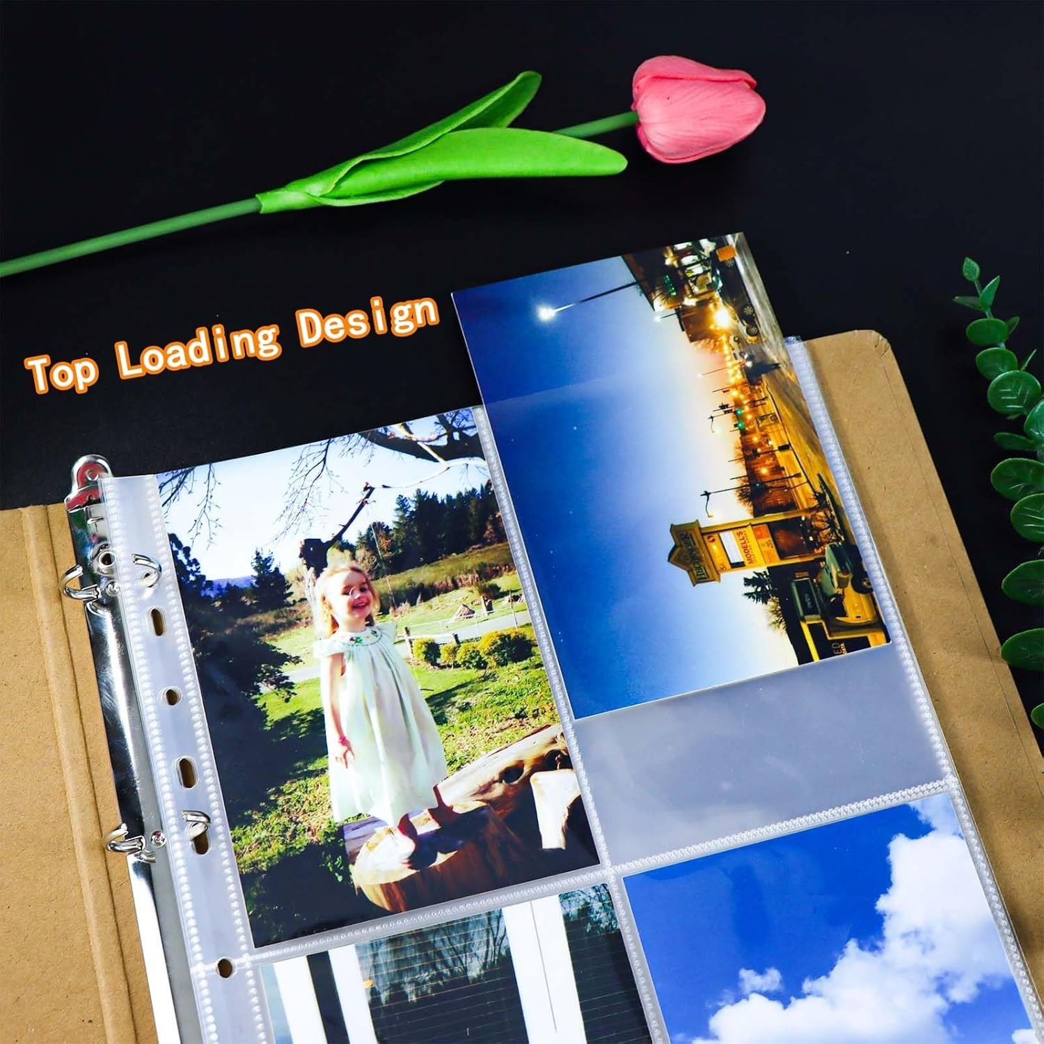 20 Sheets A4 Binder Sleeves Plastic PP Photocard Sleeves 11 Holes 4 Pockets C…