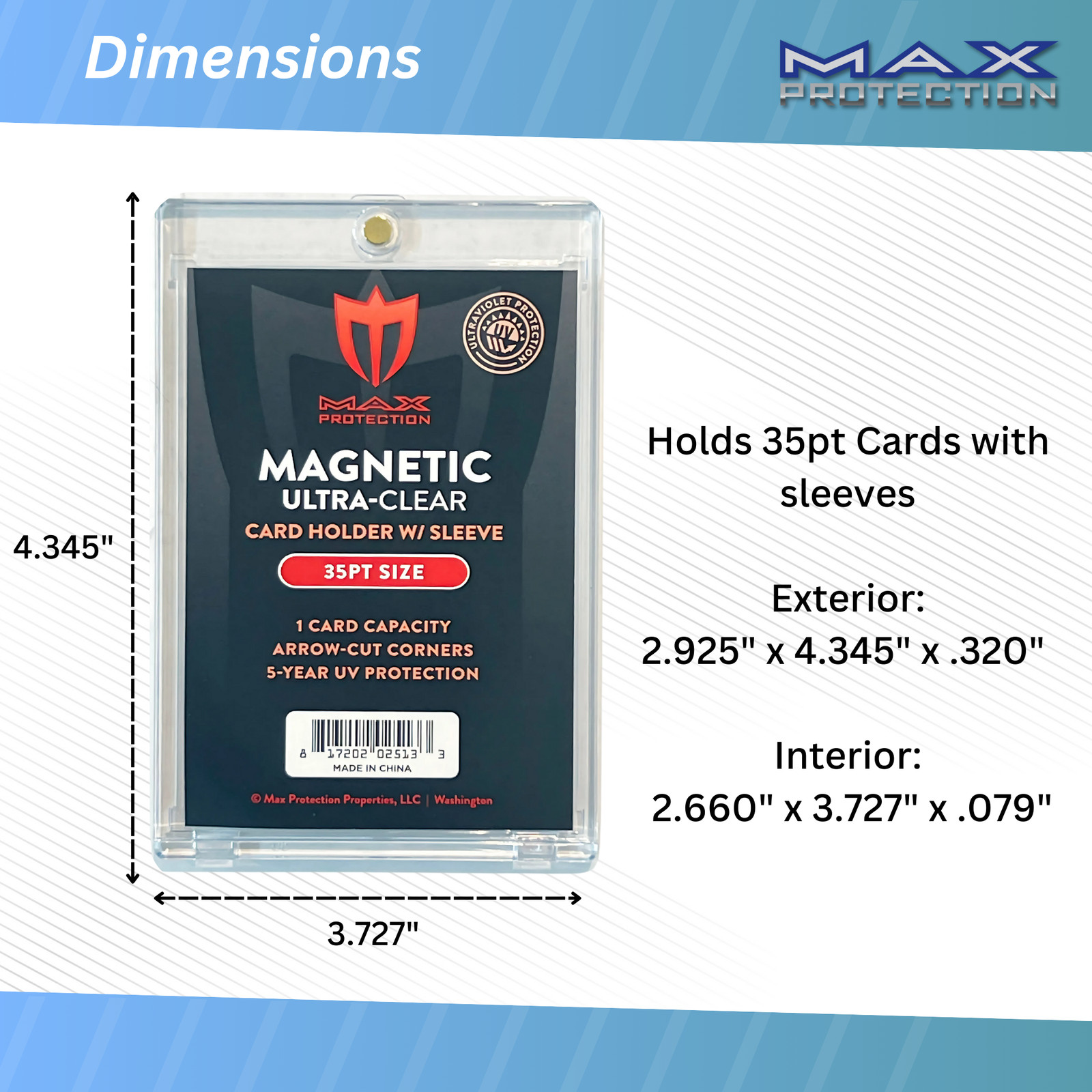 25 Pro Mold 35pt w/Penny Sleeve Magnetic One Touch Card Holders MH35S – 2nd Gen!