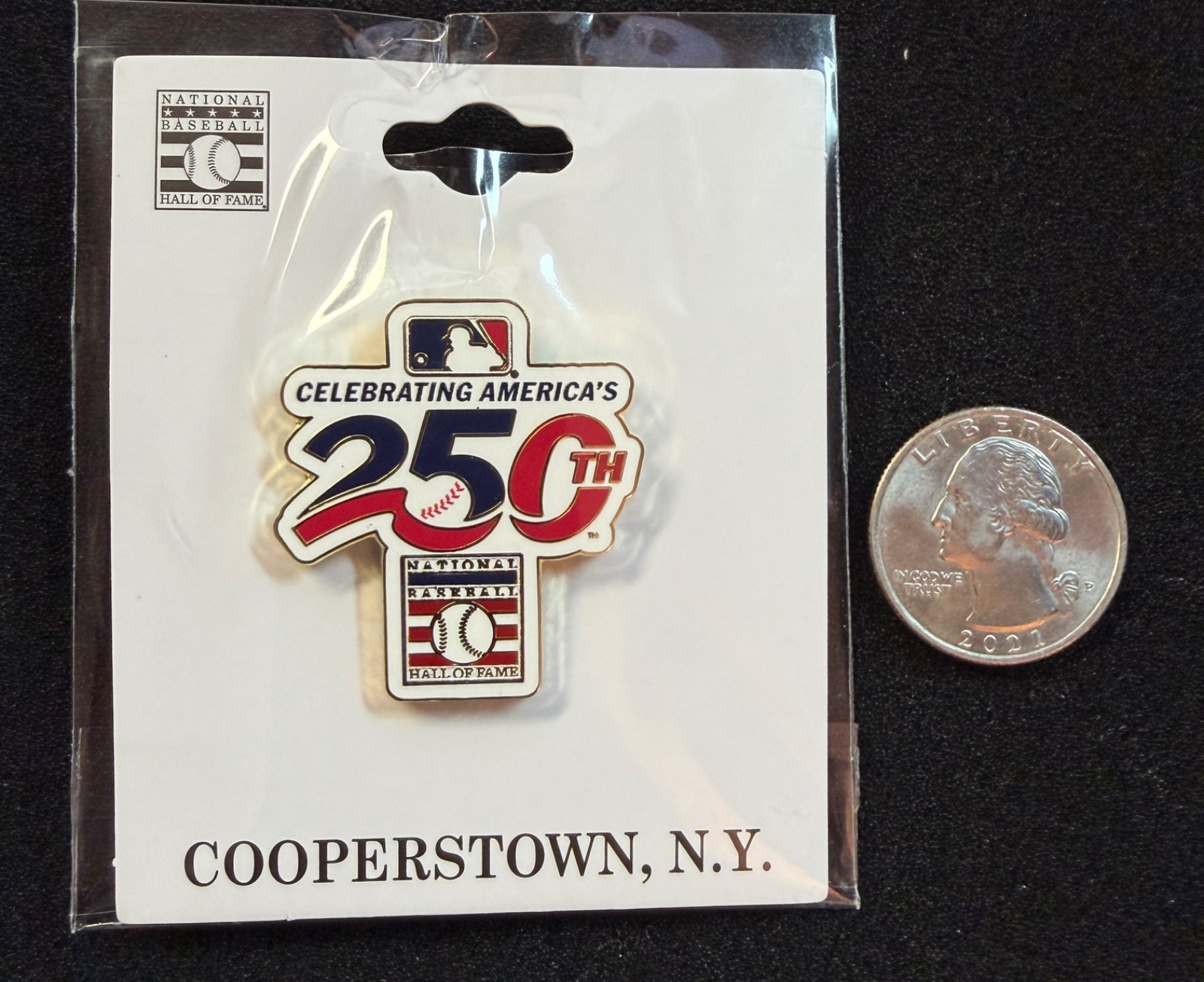 NEW MLB HOF CELEBRATIING AMERICA’S 250TH ANNIVERSARY/BIRTHDAY LAPEL PIN