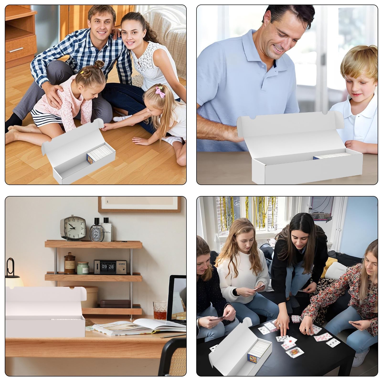 White Corrugated Cardboard Collectible Trading Card Storage Box 1100 Count 6PK