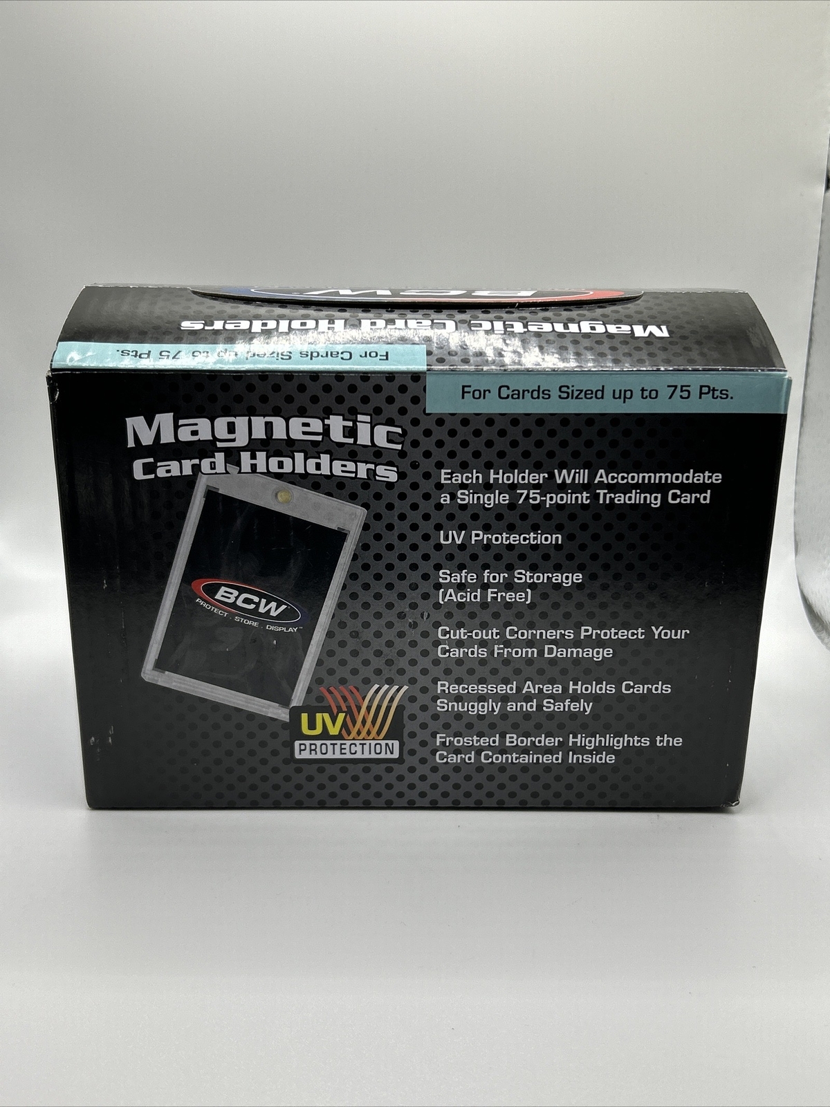 BCW Magnetic Card Holder 75pt Point with UV Protection, Box of 18 holders