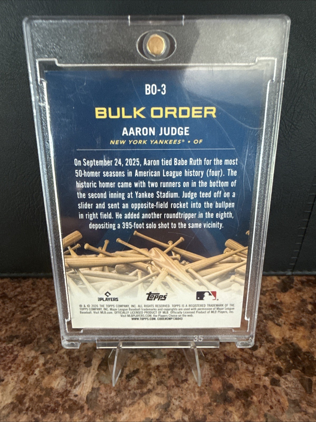2026 Topps The Flagship Collection Aaron Judge Bulk Order /50 – Yankees #BO-3