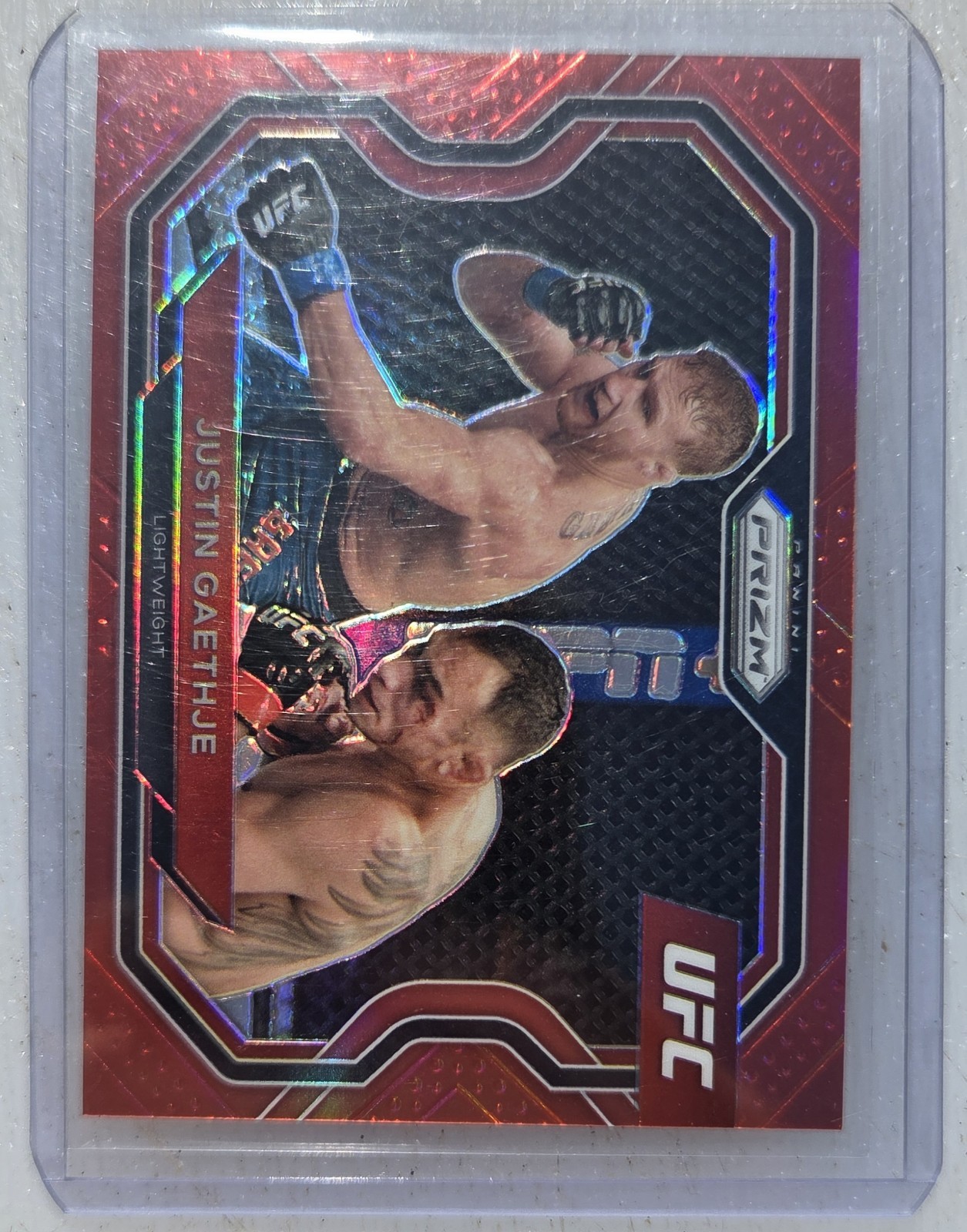 2021 Panini UFC Prizm Debut JUSTIN GAETHJE #141 RED PRIZM /275 Numbered Card