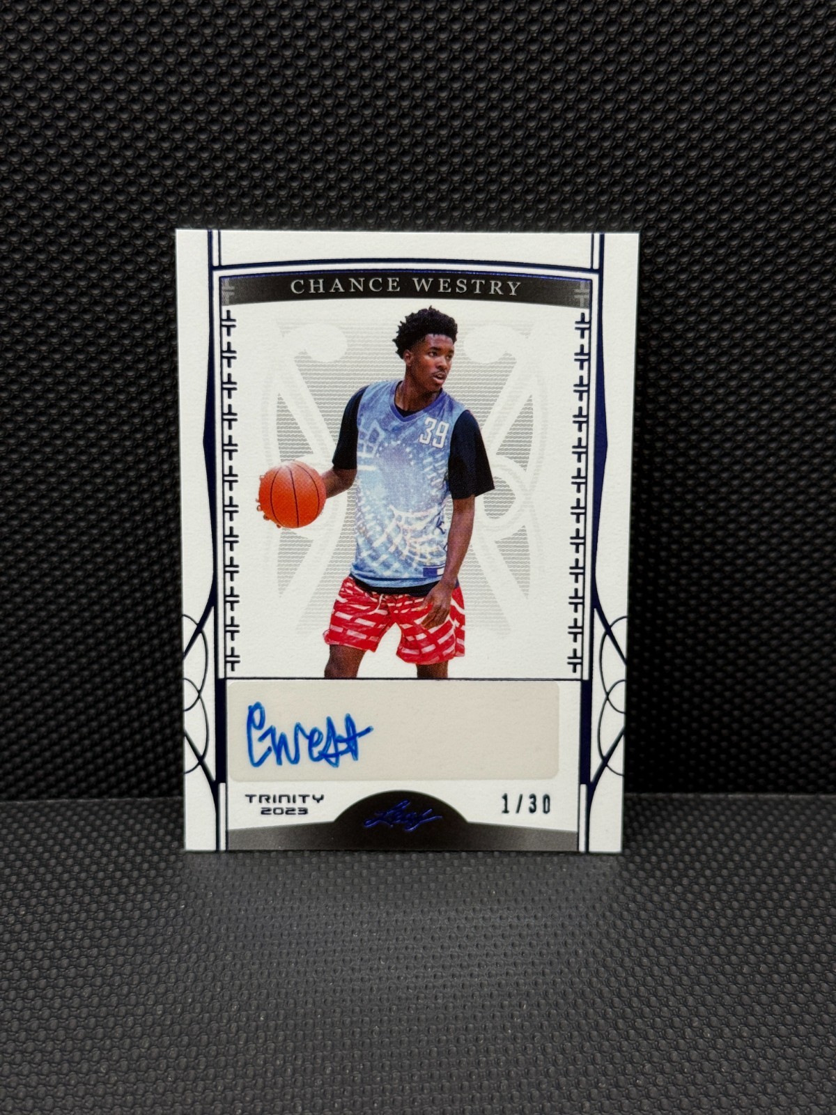 2022 Leaf Trinity Chance Westry 1/30 Blue RC Auto #BA-CW1 1st On Print