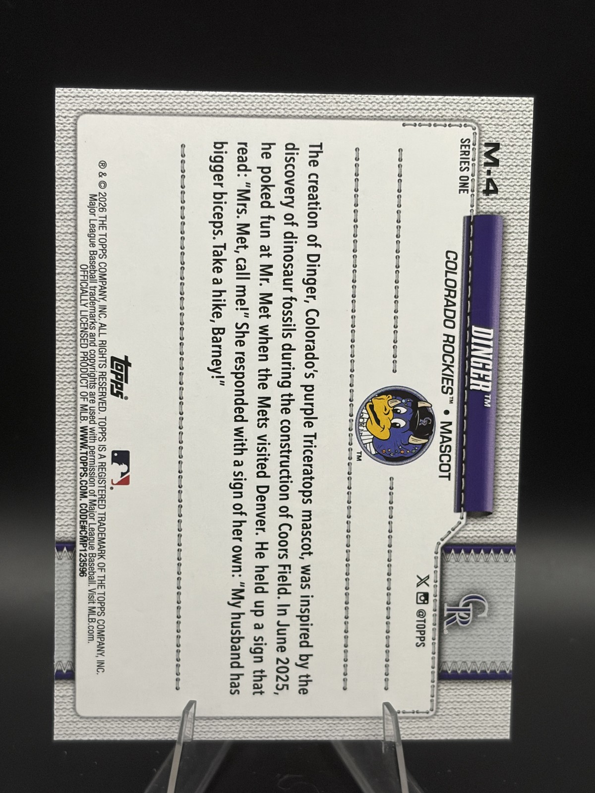 #M-4 Dinger 2026 Topps Mascots