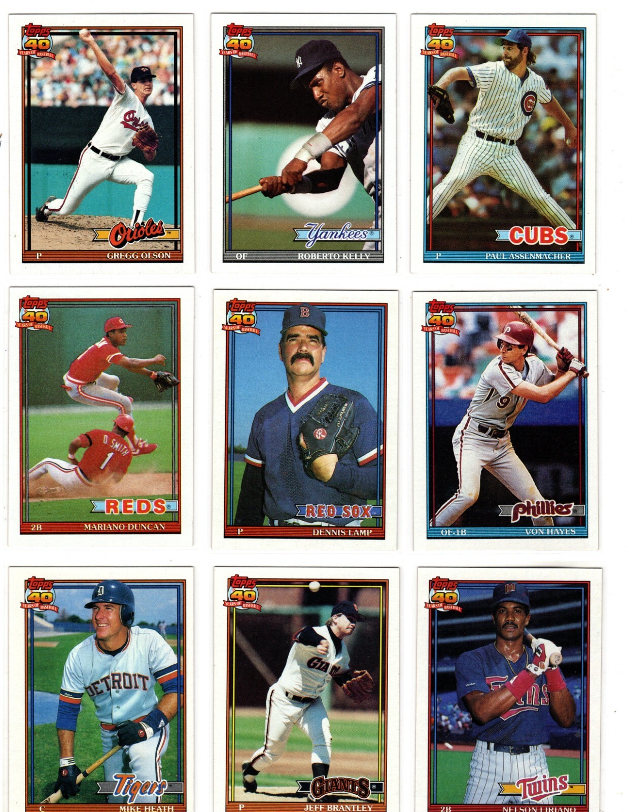 1991 Topps Baseball Trading Cards You Pick / Choose From List #s 1 – 200 / mb39