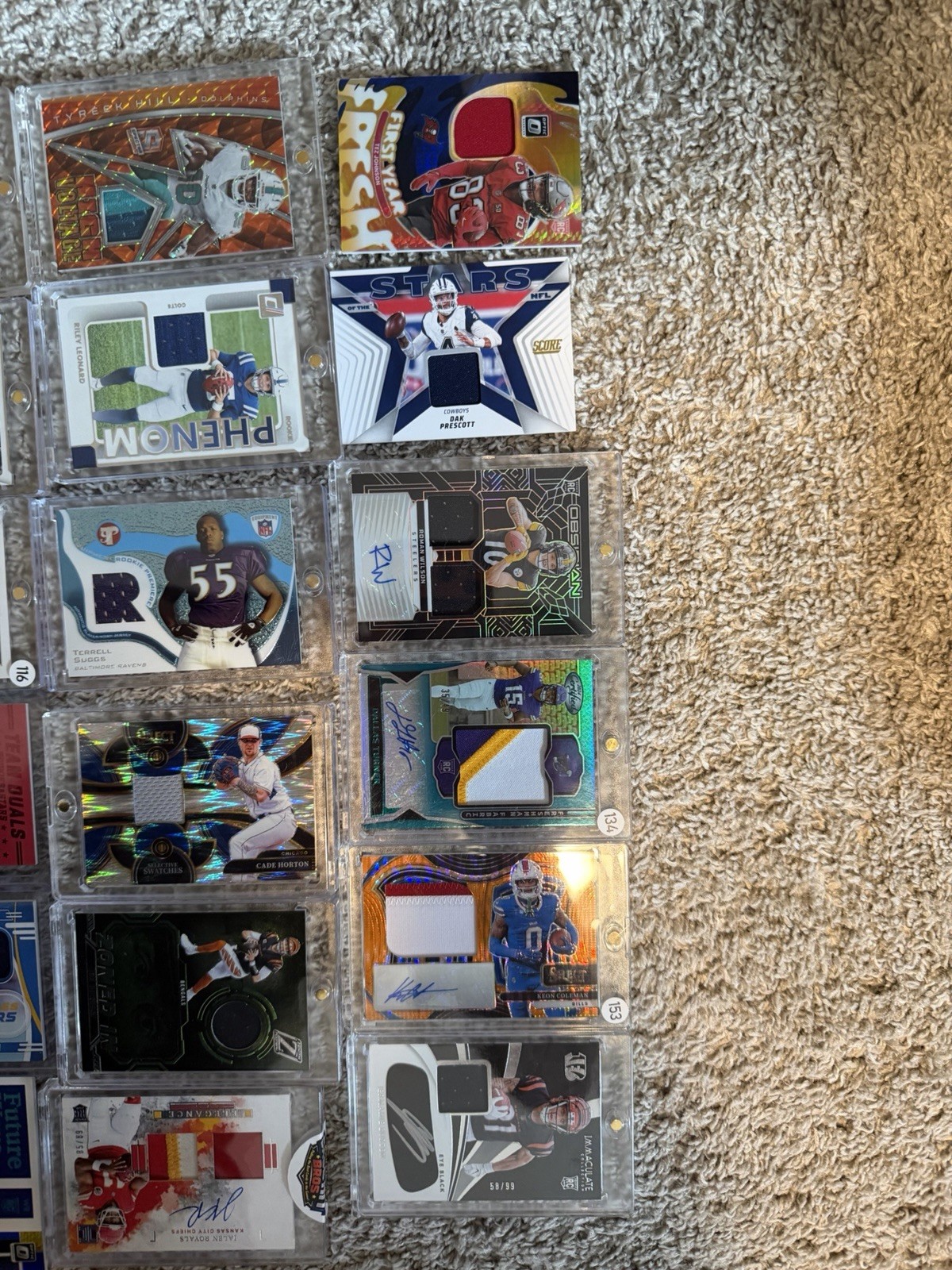154 Sports Cards Baseball, Basketball, Football: All Cards Are #, Relic, Or Auto