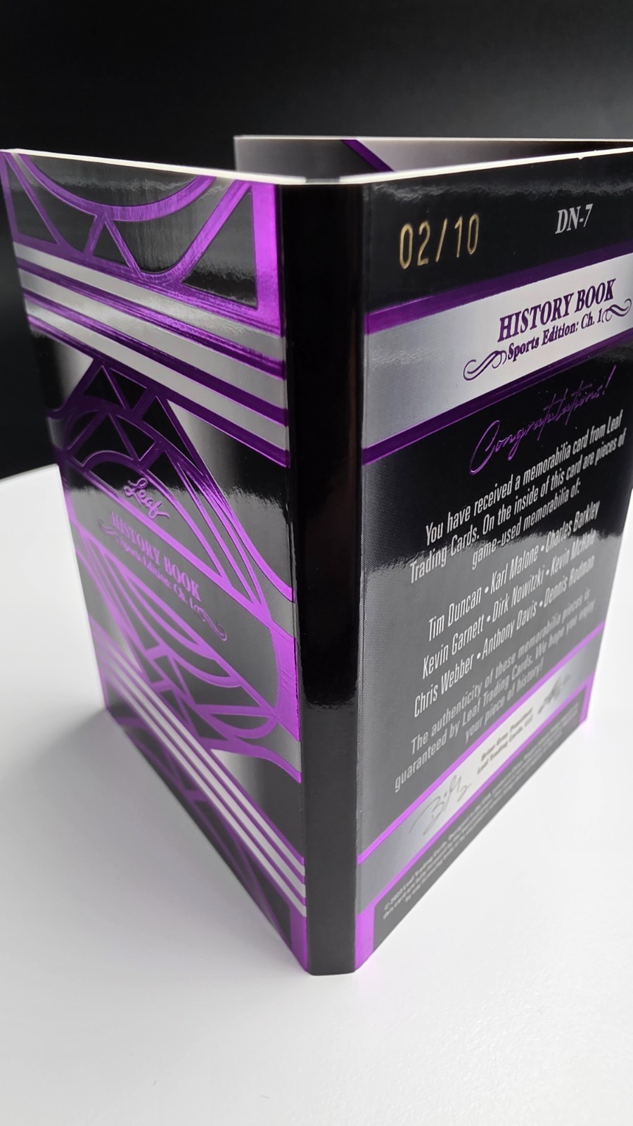 🏀”2/10″ – RARE 2023 Leaf History Book – Dressed To The Nines – PURPLE RELICS🏀