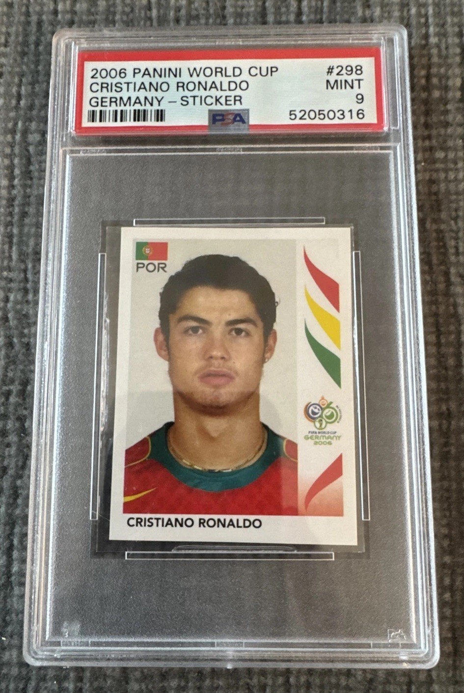 2006 Panini FIFA World Cup Germany – Cristiano Ronaldo – Sticker- PSA 9 MINT!